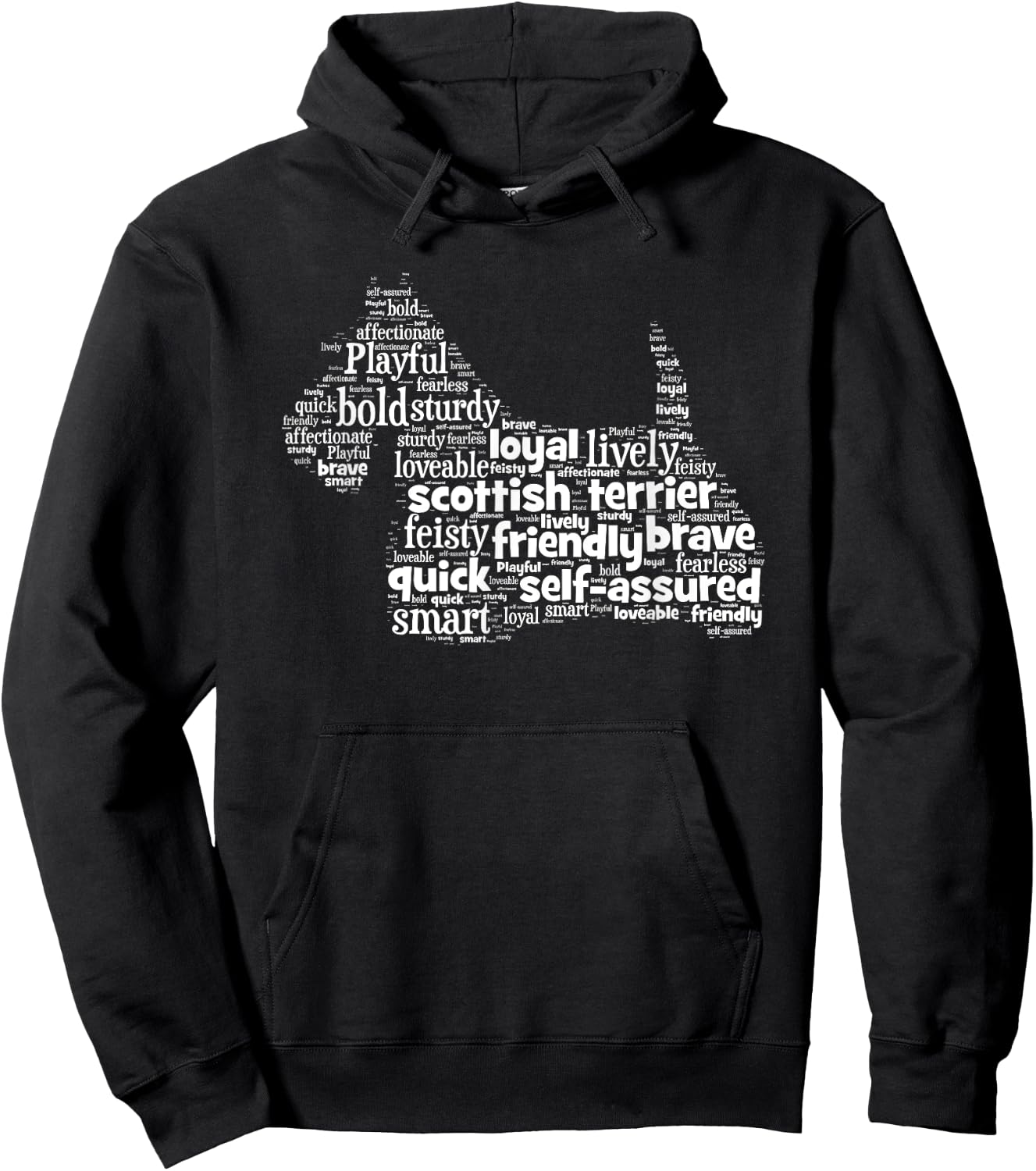 Scottish Terrier Scottie Dog Word Art Dog Lovers Women Girls Kids Hoodie - Hoodie | Black