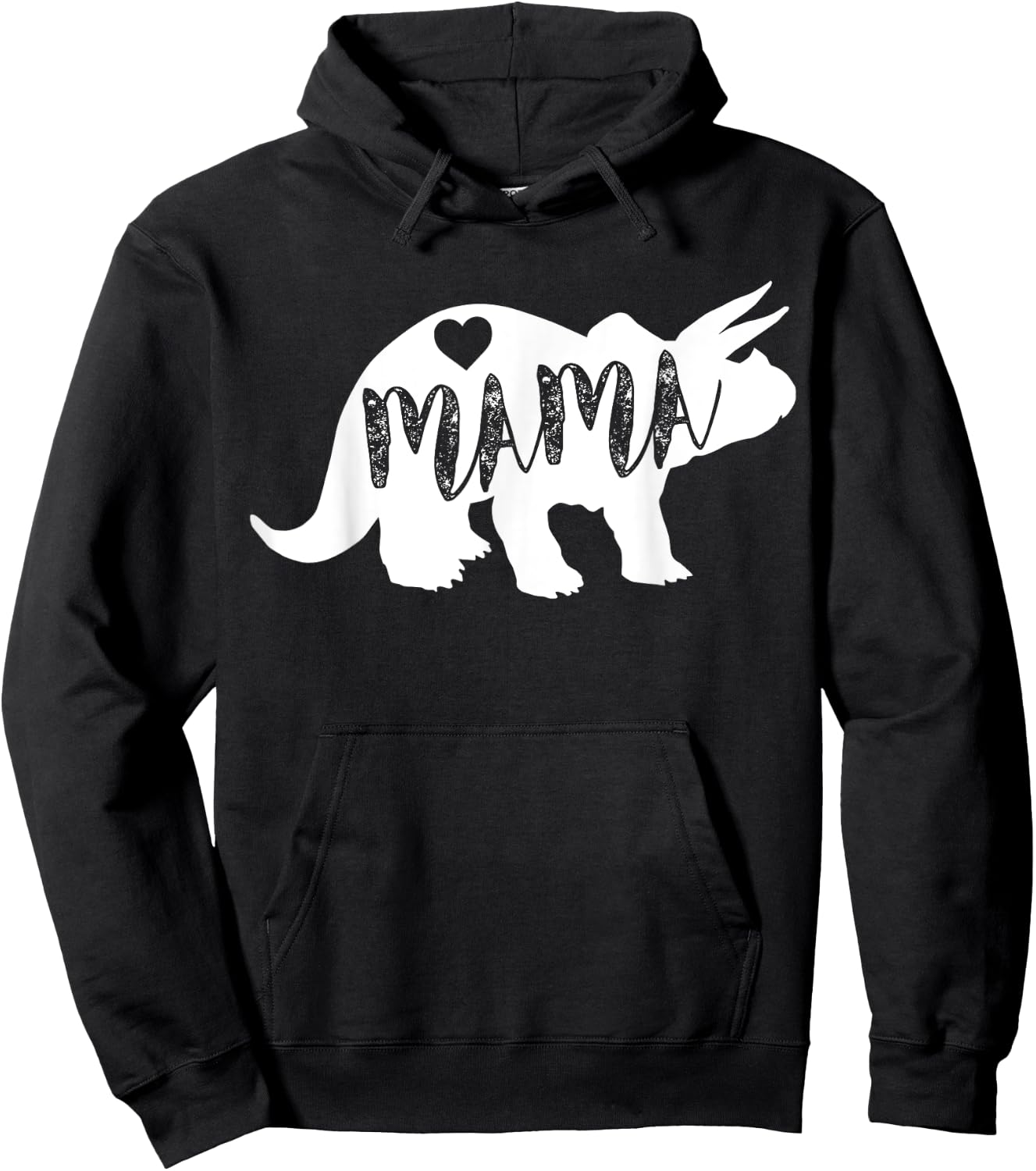 Mama Triceratops Dinosaur Funny Gift Mother Day Hoodie - Hoodie | Black