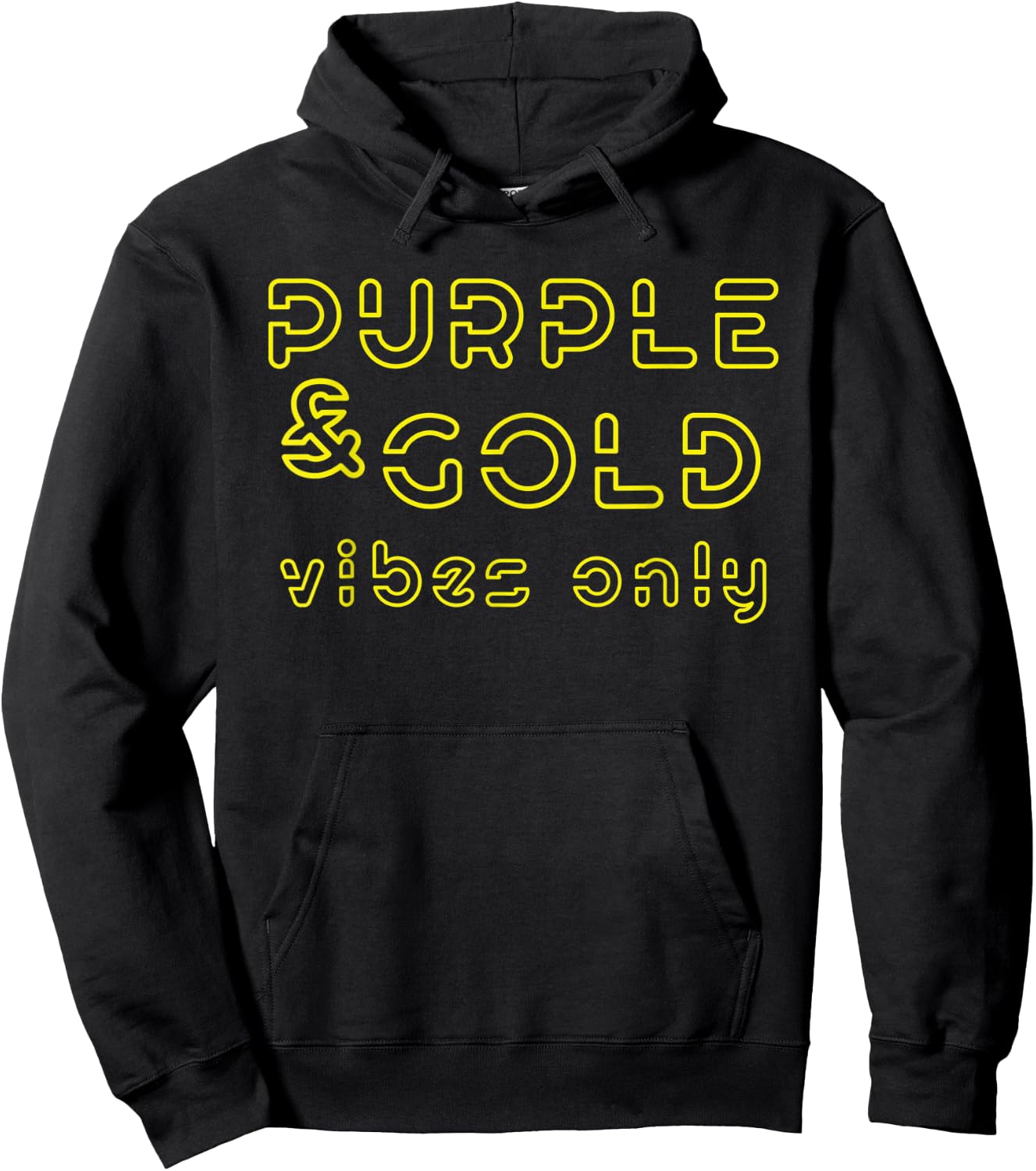 Purple & Gold Game Time Game Day Vibes only Hoodie - Hoodie | Black