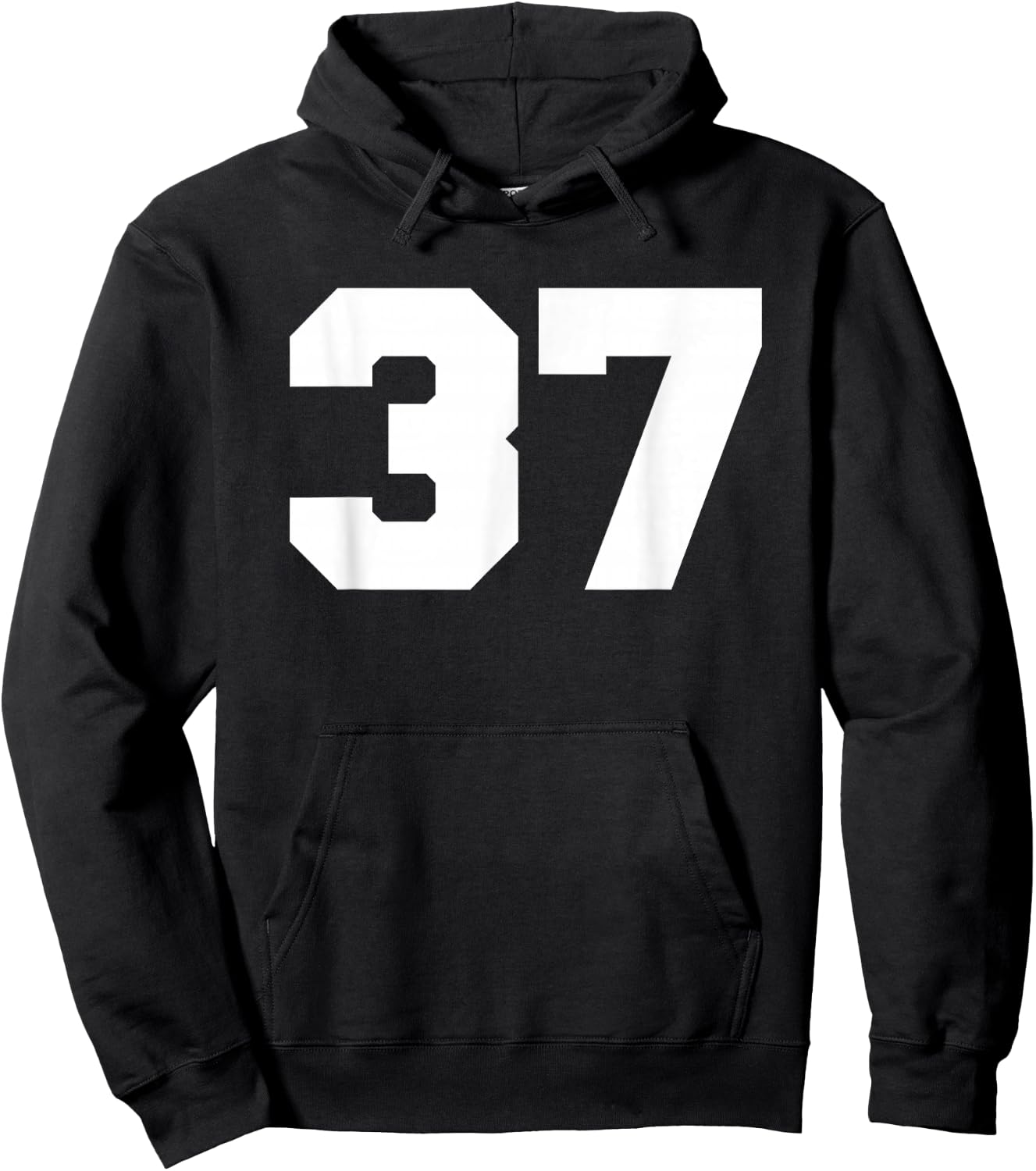 Number 37 Sports Jersey Player #37 Fan FRONT Print Varsity Hoodie - Hoodie | Black