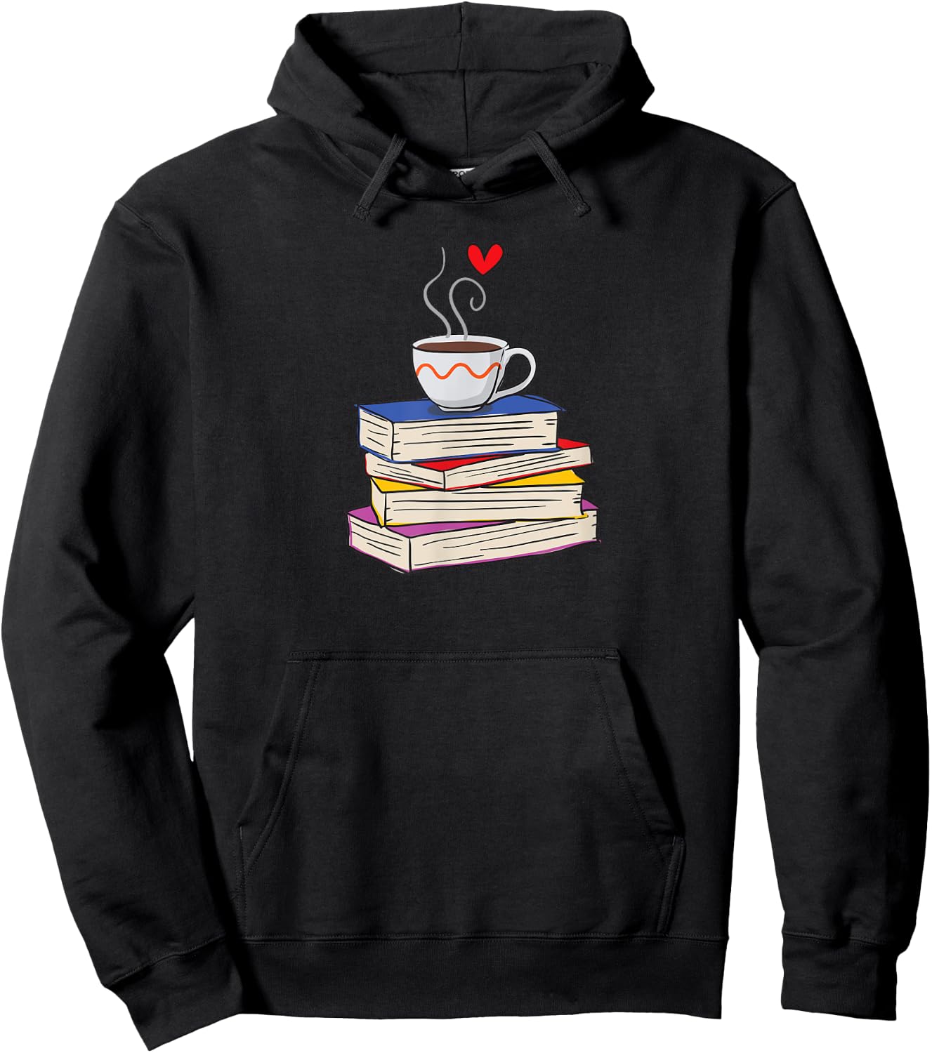 Hot Cup of Coffee and Books Librarian Coffee Book Lover Hoodie - Hoodie | Black