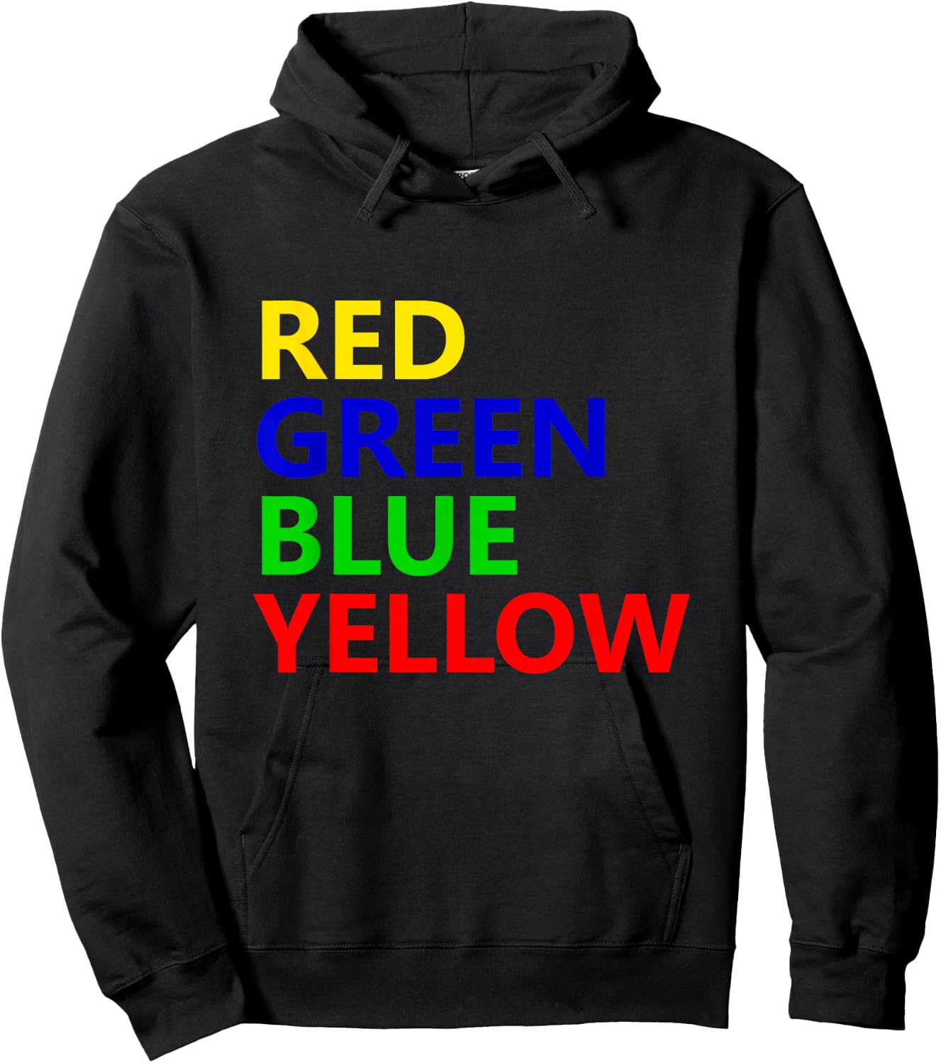 Red Green Blue Yellow Funny Hoodie - Hoodie | Black