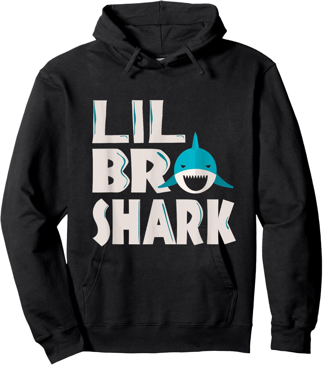 Funny Lil Bro Shark Funny Sibling Quote Meme Saying Hoodie - Hoodie | Black