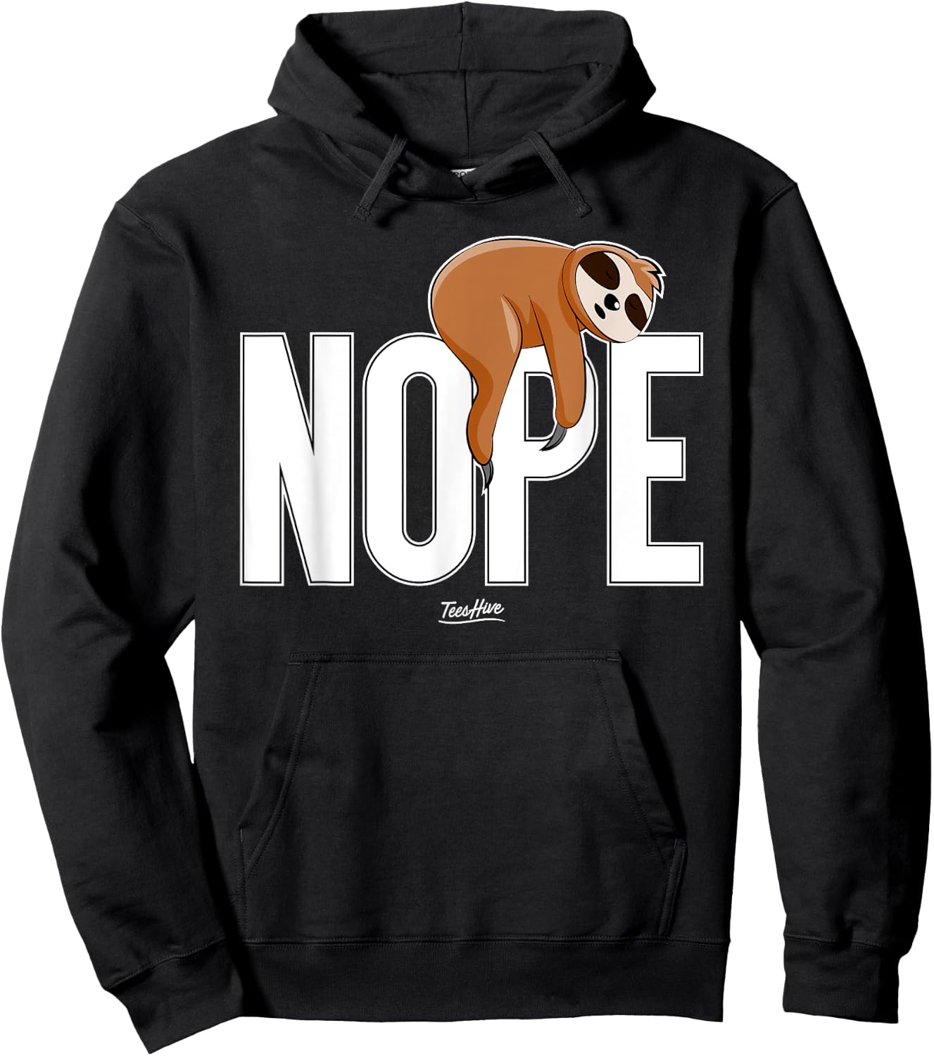 Men Nope Sloth Hoodie - Hoodie | Black