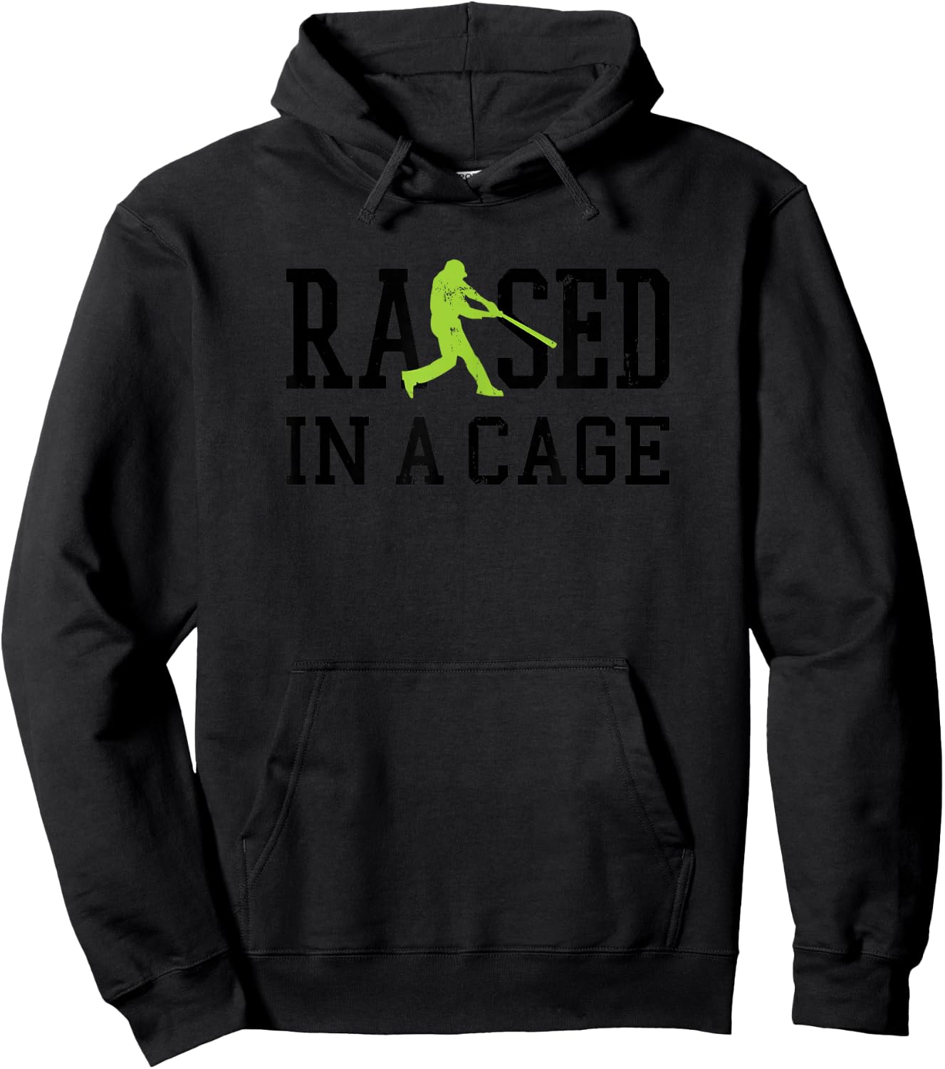 Raised In A Cage Baseball Kids Ball Athlete Ballpark Slugger Hoodie - Hoodie | Black