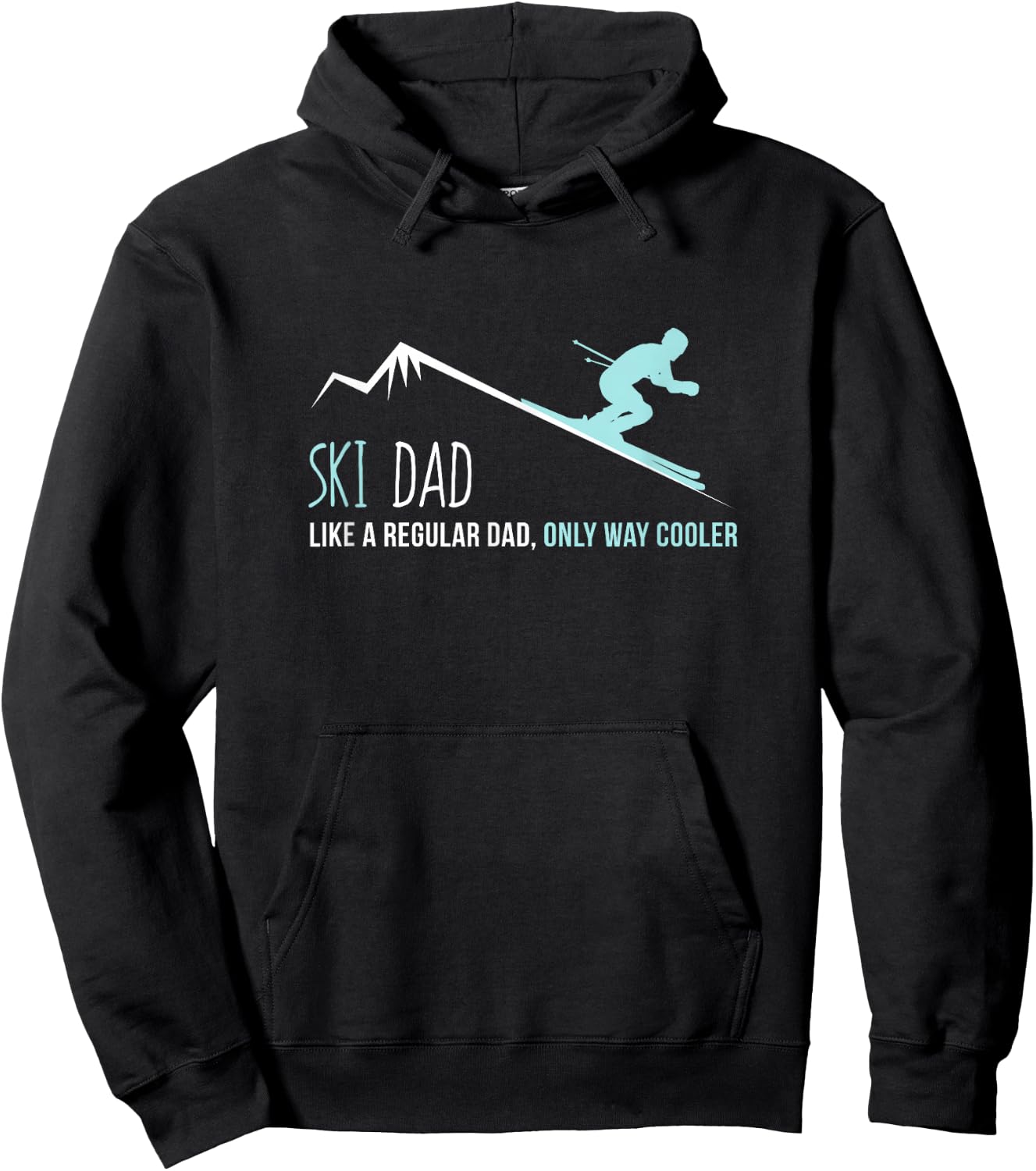 Ski Dad Funny Cute Winter Skiing Gift Hoodie - Hoodie | Black
