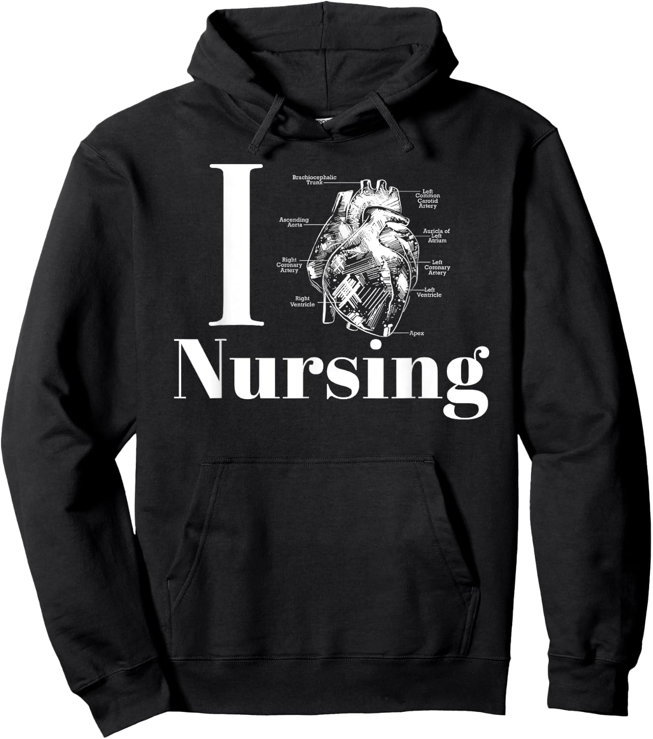 I Heart Nursing Hoodie - Hoodie | Black