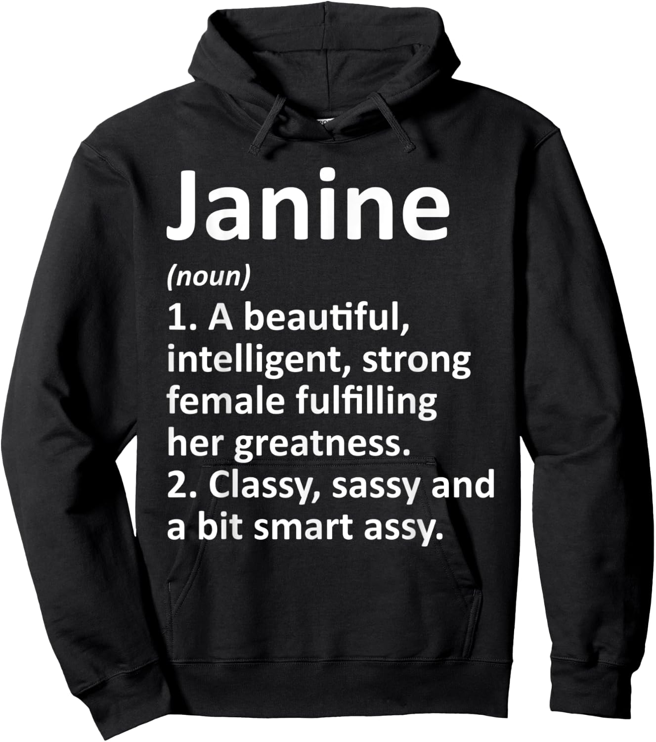 JANINE Definition Personalized Name Funny Christmas Gift Hoodie - Hoodie | Black