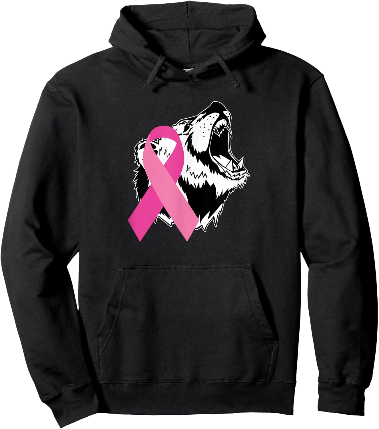 Bear Pink Breast Cancer Awareness Hoodie - Hoodie | Black