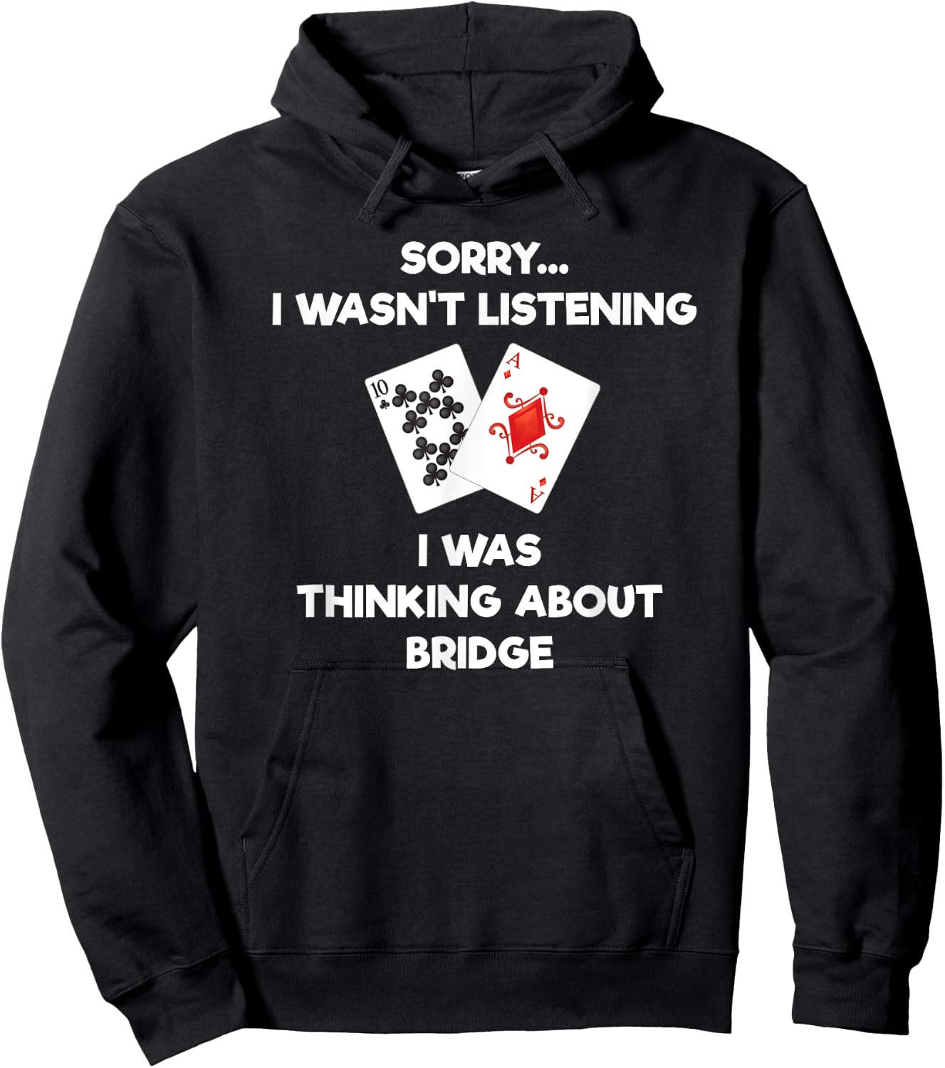 Bridge - Funny Bridge Card Listen Hoodie - Hoodie | Black