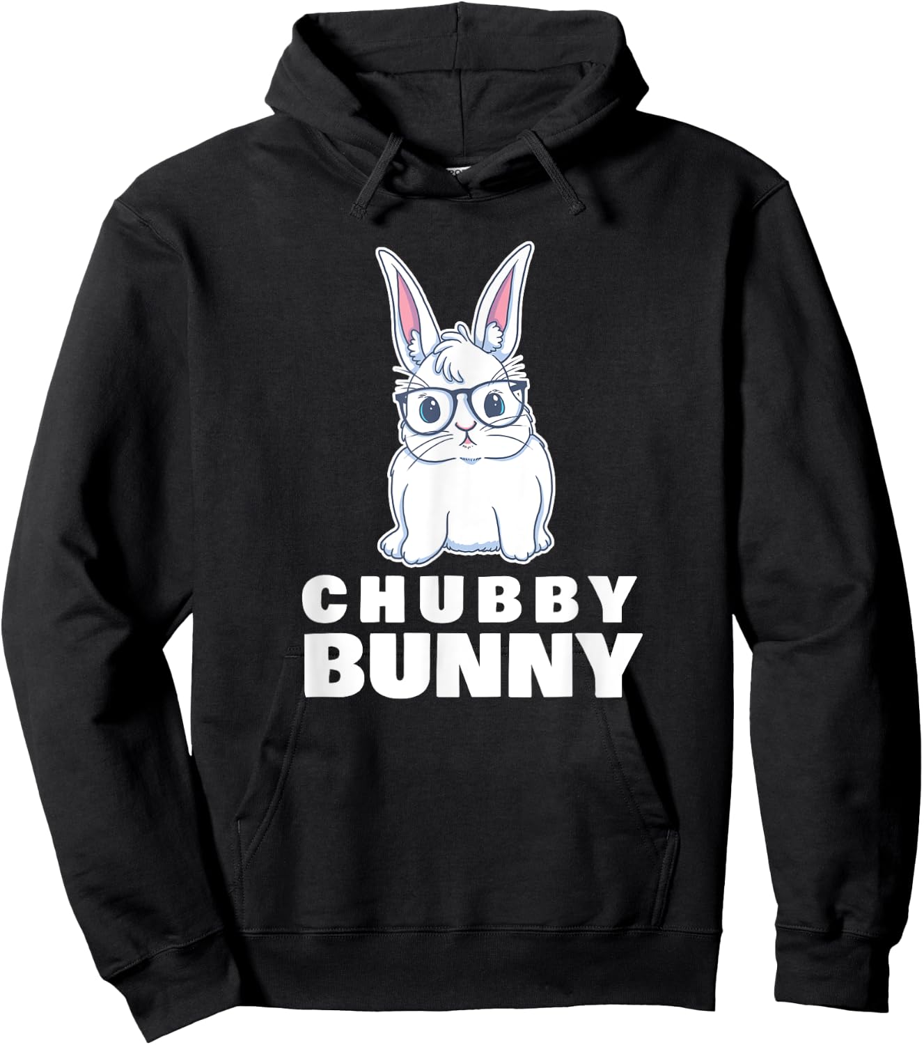 Chubby Bunny Cute Rabbit Love Fat Hoodie - Hoodie | Black