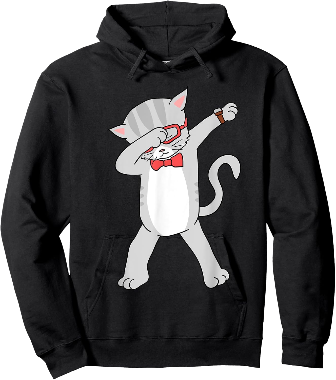 Dabbing Cat Funny Dab Gift Cat Men Women Girls Kids Hoodie - Hoodie | Black