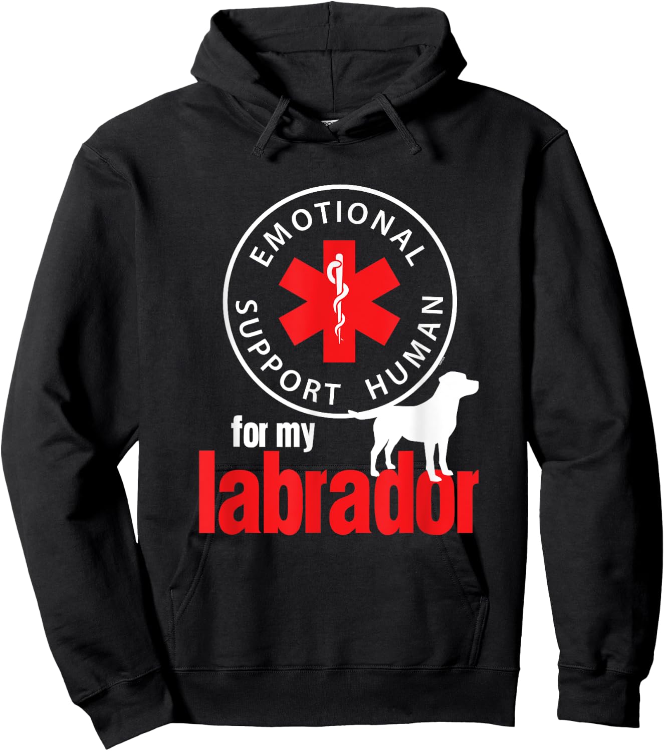 Emotional Support Human for my Labrador - Dog Lover Shirt Hoodie - Hoodie | Black