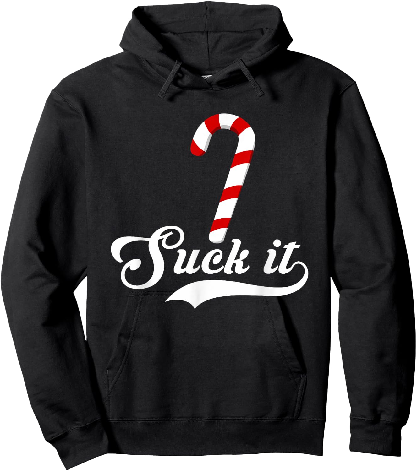 Suck It Candy Cane Christmas Adult Humor Hoodie - Hoodie | Black