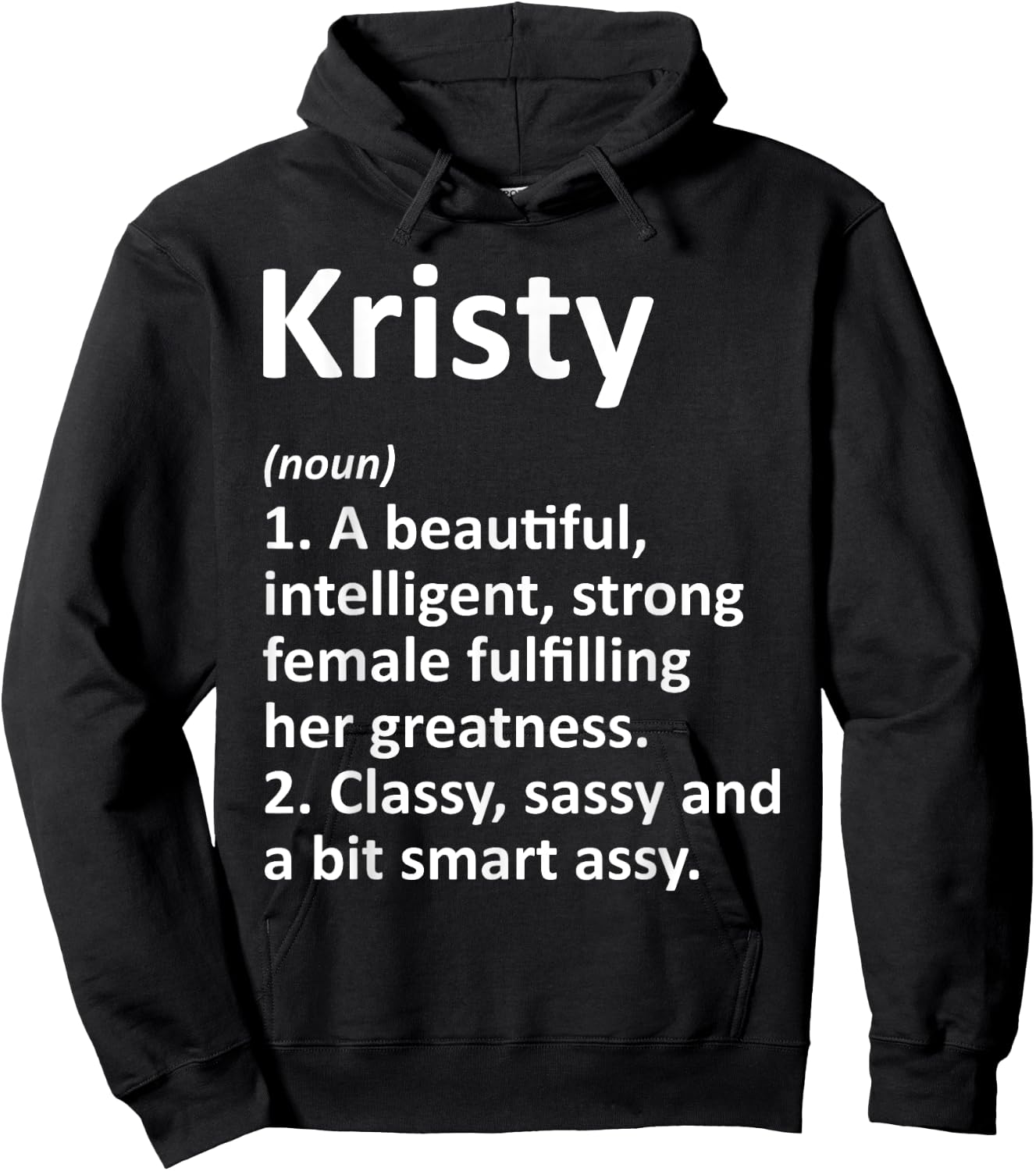 KRISTY Definition Personalized Name Funny Christmas Gift Hoodie - Hoodie | Black
