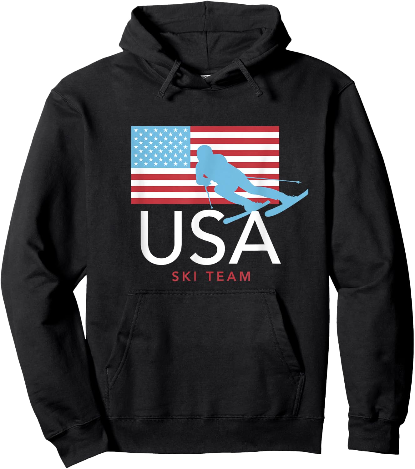 USA Ski Team American Flag : Winter Sports Games Hoodie - Hoodie | Black