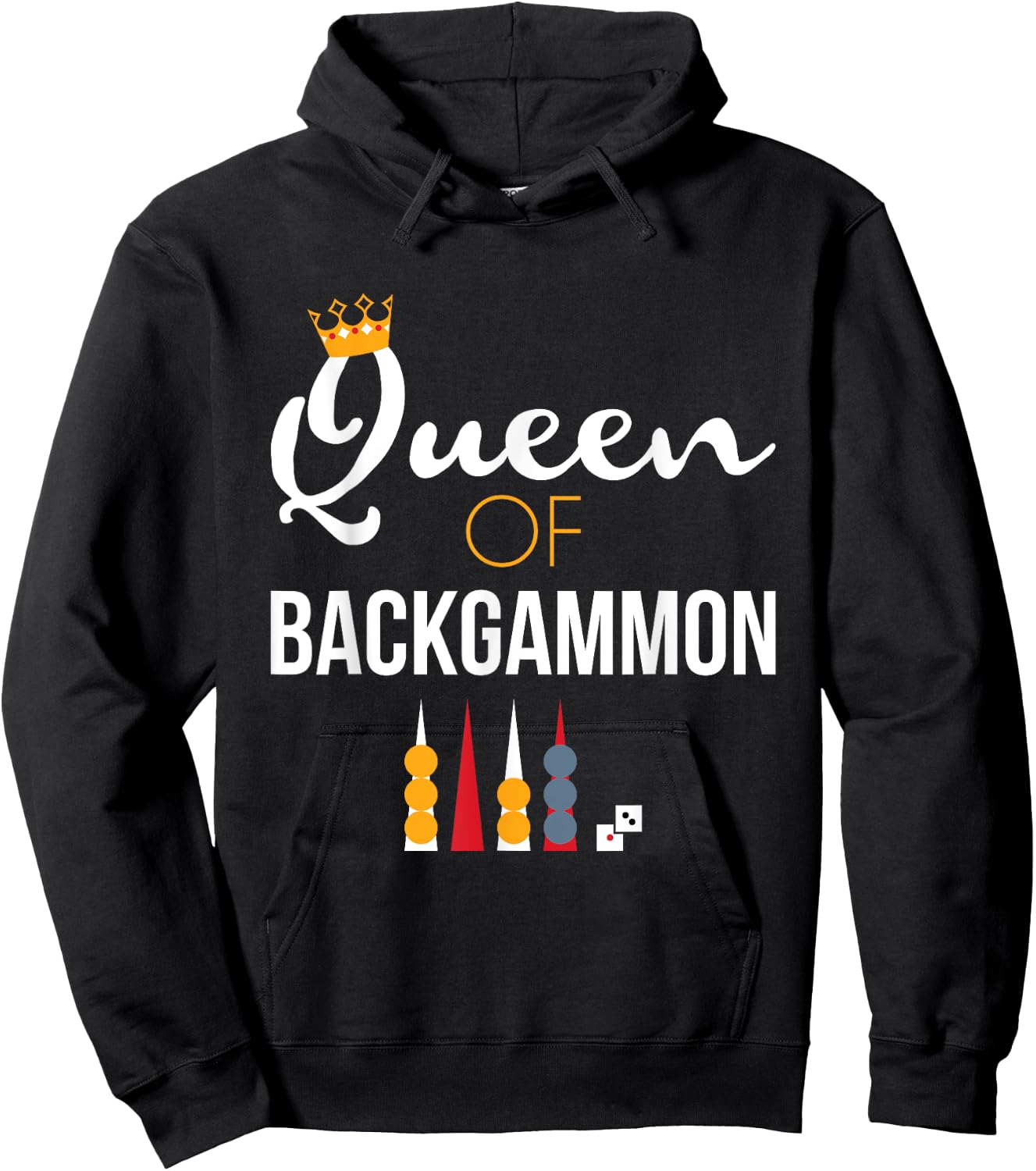 Queen of Backgammon Board Game Backgammon Player Hoodie - Hoodie | Black