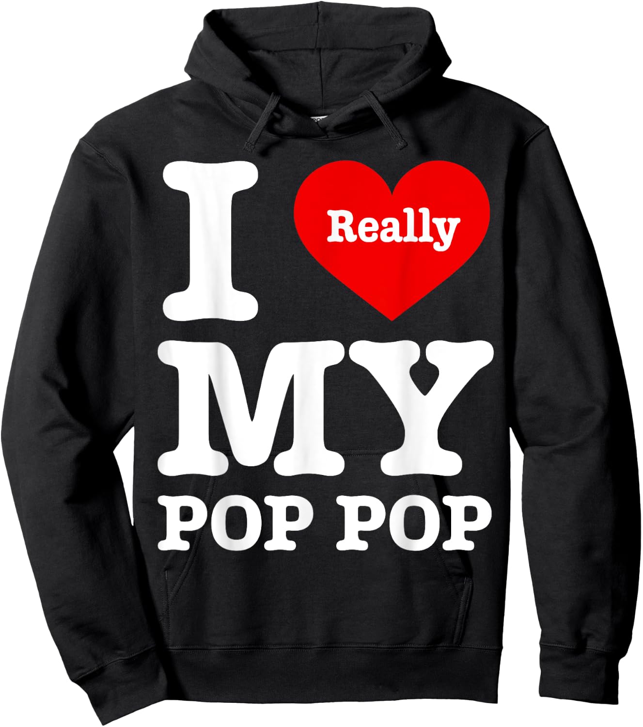 I Love My Pop Pop Funny I Heart My Pop Pop Hoodie - Hoodie | Black