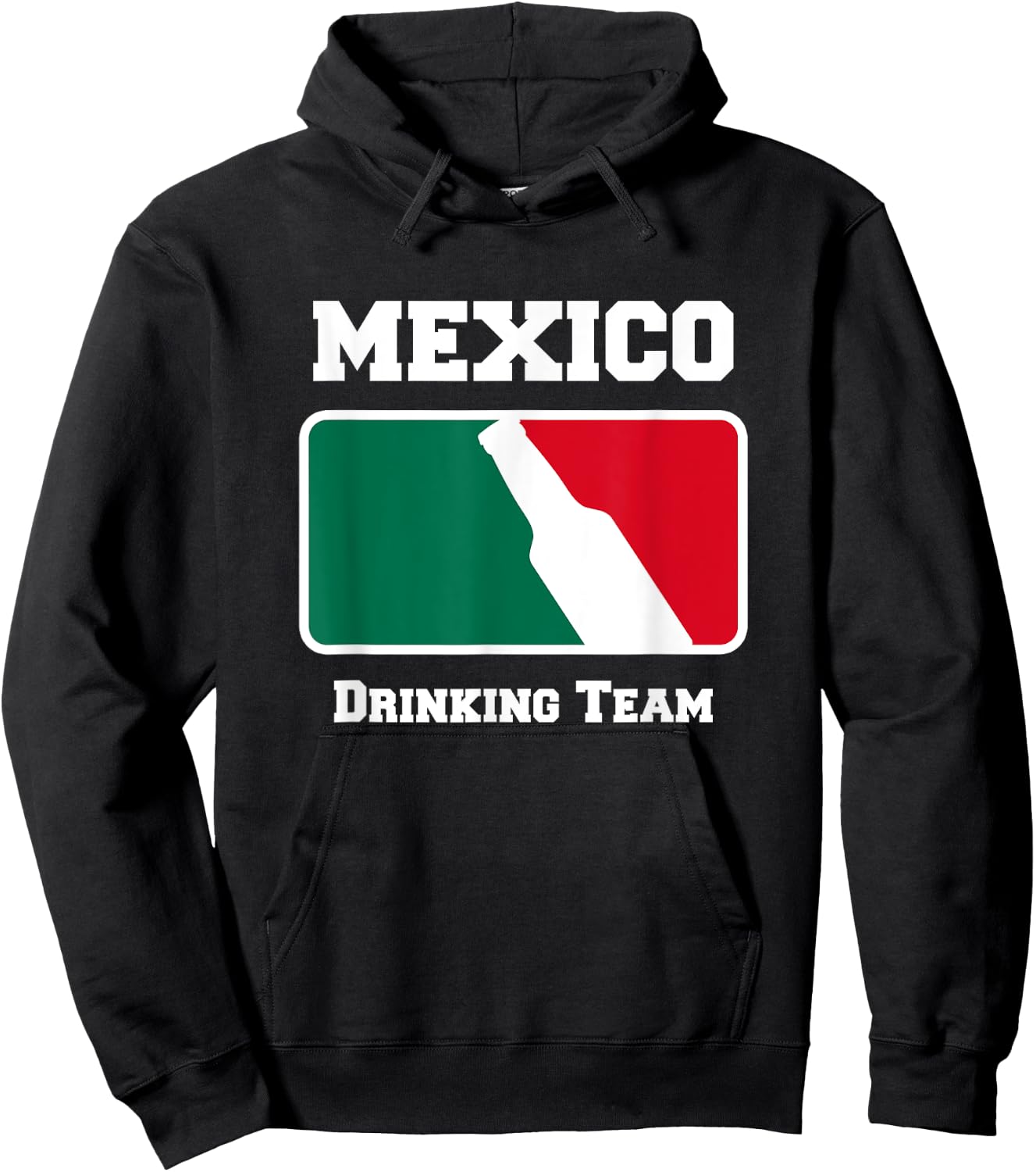 Mexico Drinking Team Beer w/ Mexican Flag Colors Hoodie - Hoodie | Black