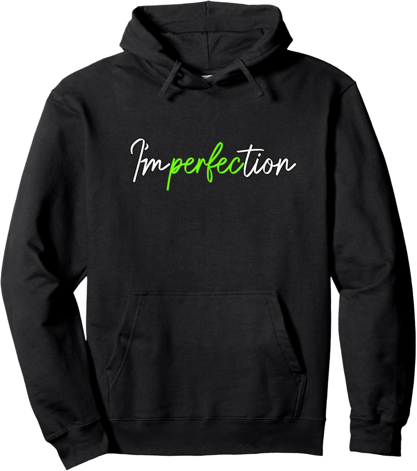 Green Perfect Imperfection Green Graphic Hoodie - Hoodie | Black
