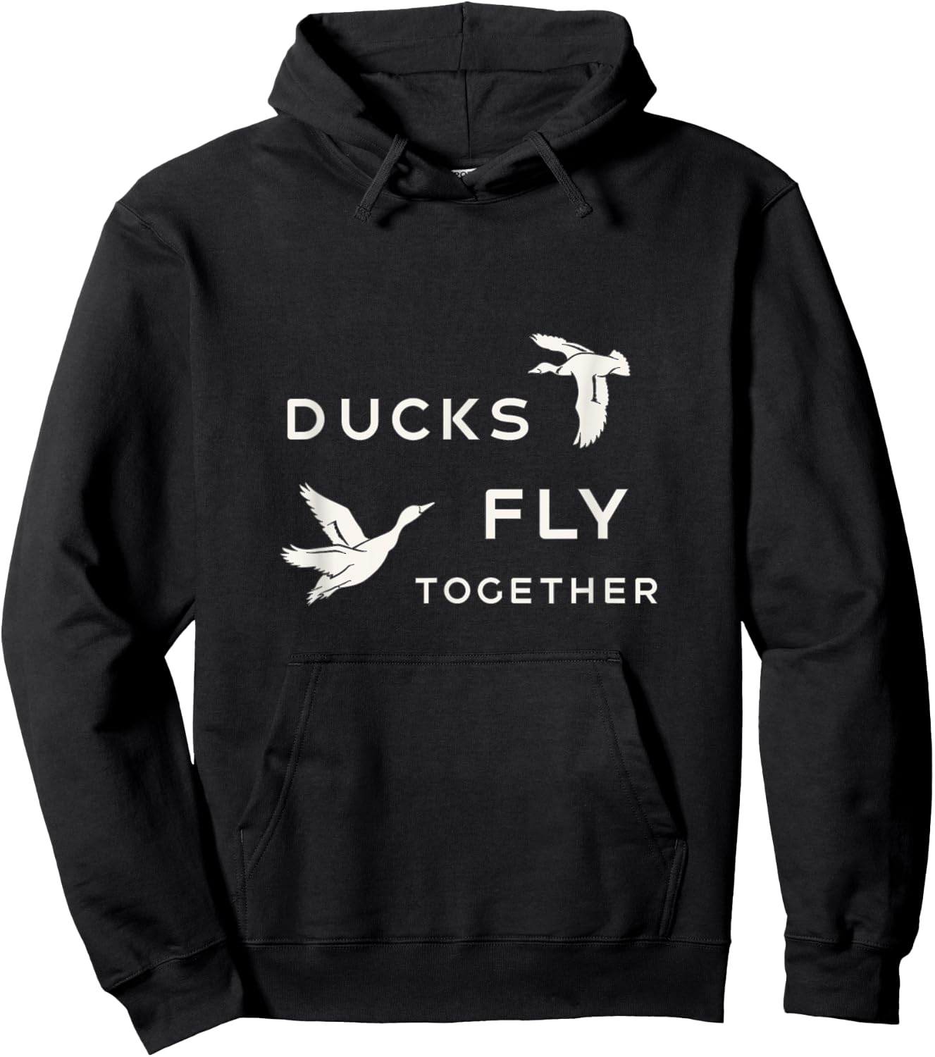 Ducks Fly Together Flying Double Duck Hoodie - Hoodie | Black
