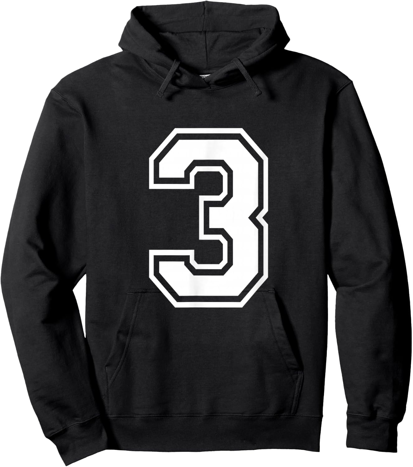Number 3 Birthday Varsity Sports Team Jersey Hoodie - Hoodie | Black