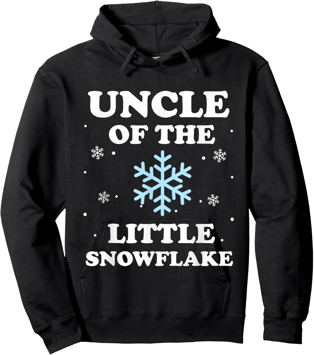 Uncle of the Little Snowflake Christmas Baby Shower Boy Hoodie - Hoodie | Black