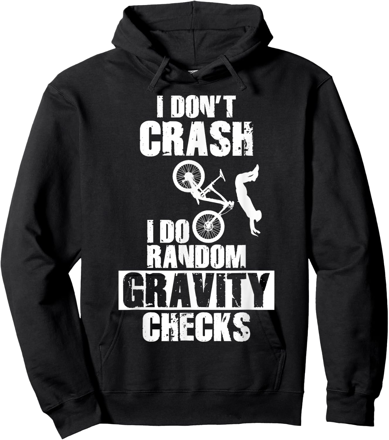 Mountain Bike Crash - Funny MTB Gravity Checks Hoodie - Hoodie | Black