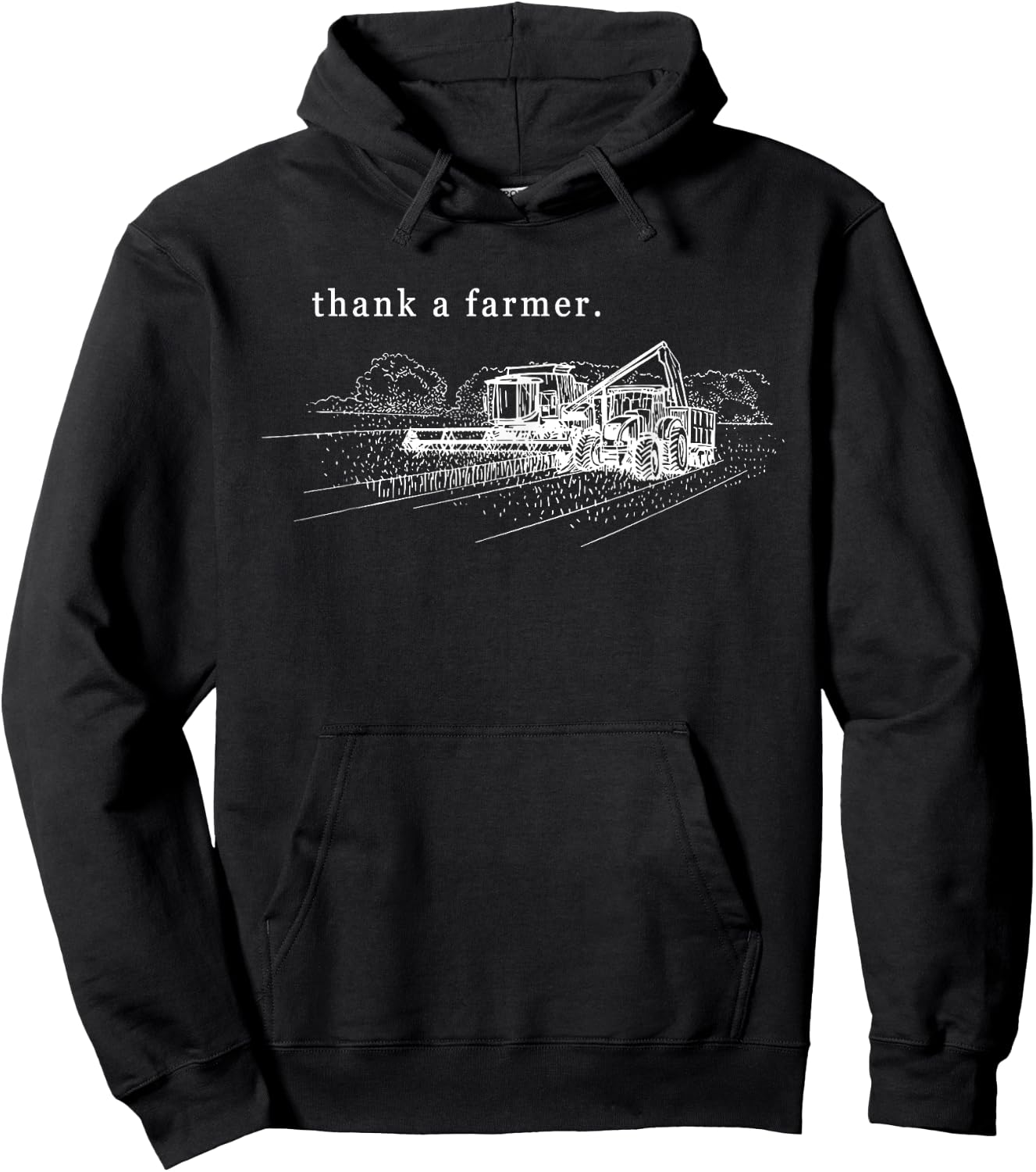 Farming Cattle Thank A Farmer Hoodie - Hoodie | Black
