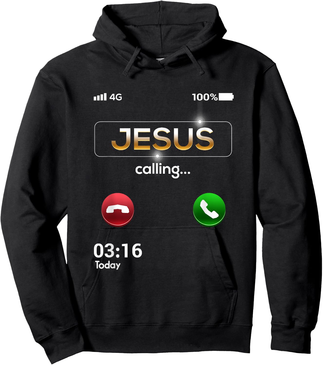 Jesus Is Calling Funny Cell Phone Call Jesus Christian Hoodie - Hoodie | Black