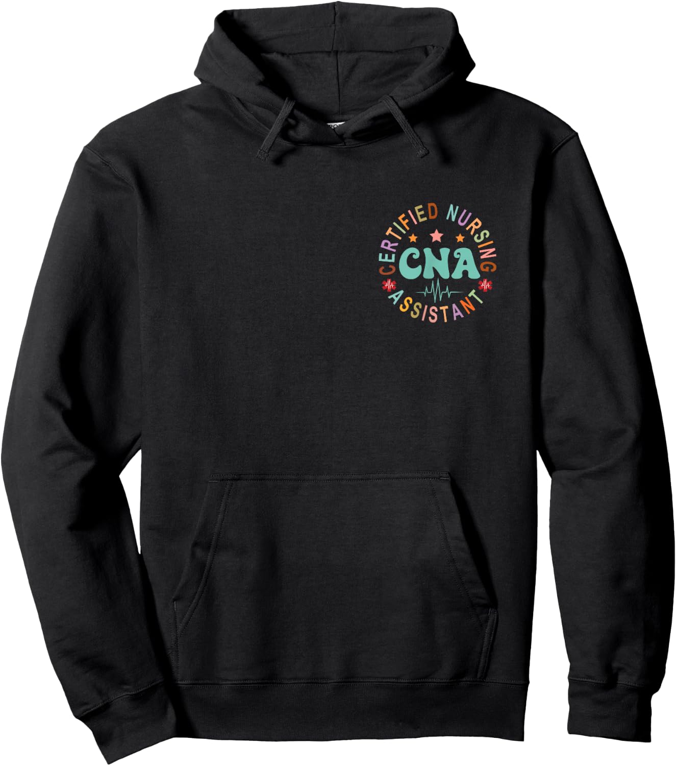 Certified Nurse Assistant Appreciation CNA Apparel -Adults Black Small Straight Short Sleeve Nursing Hoodie - Hoodie | Black