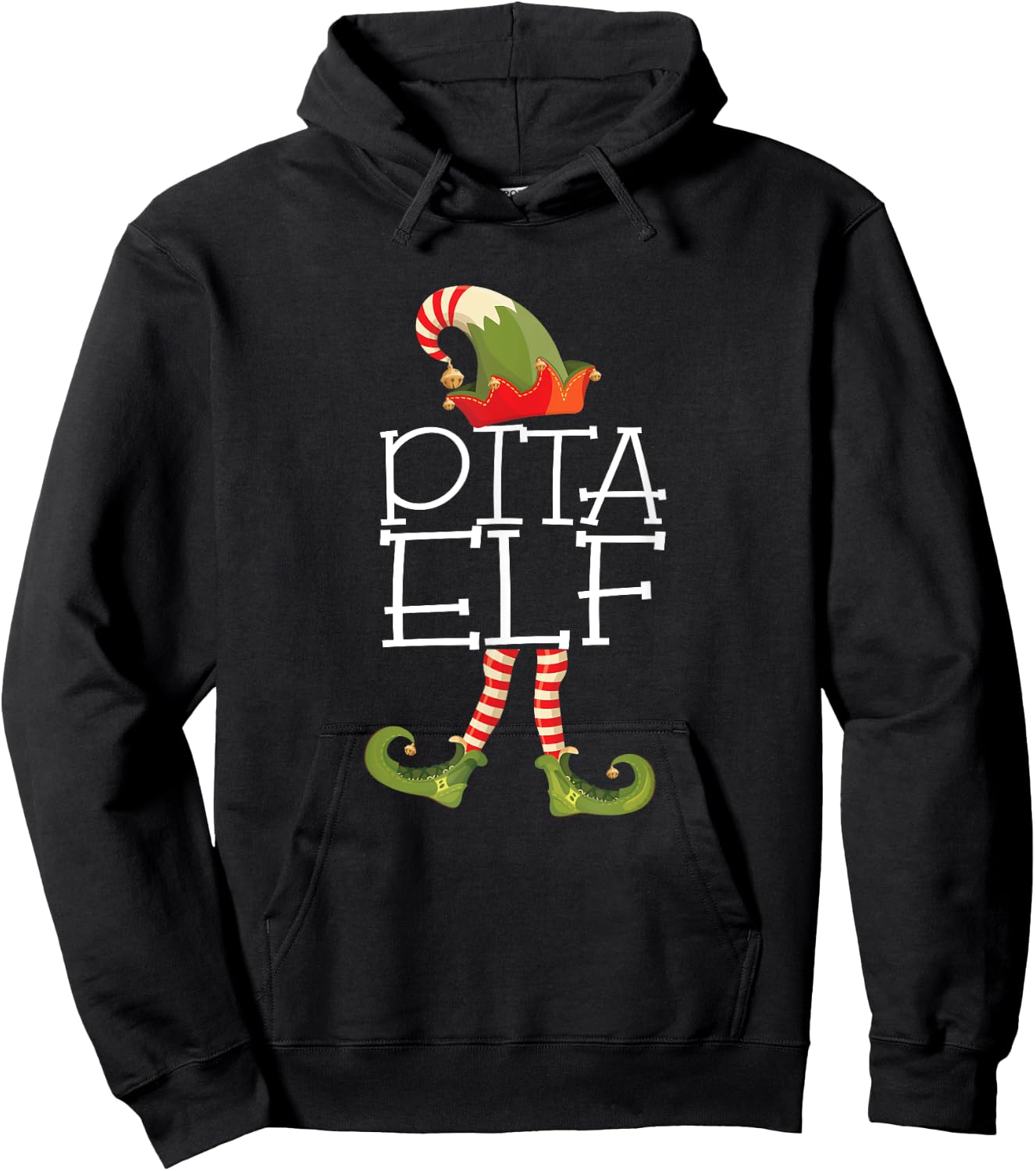 Funny Elf Christmas Matching Family PITA Pain In the Ass Hoodie - Hoodie | Black
