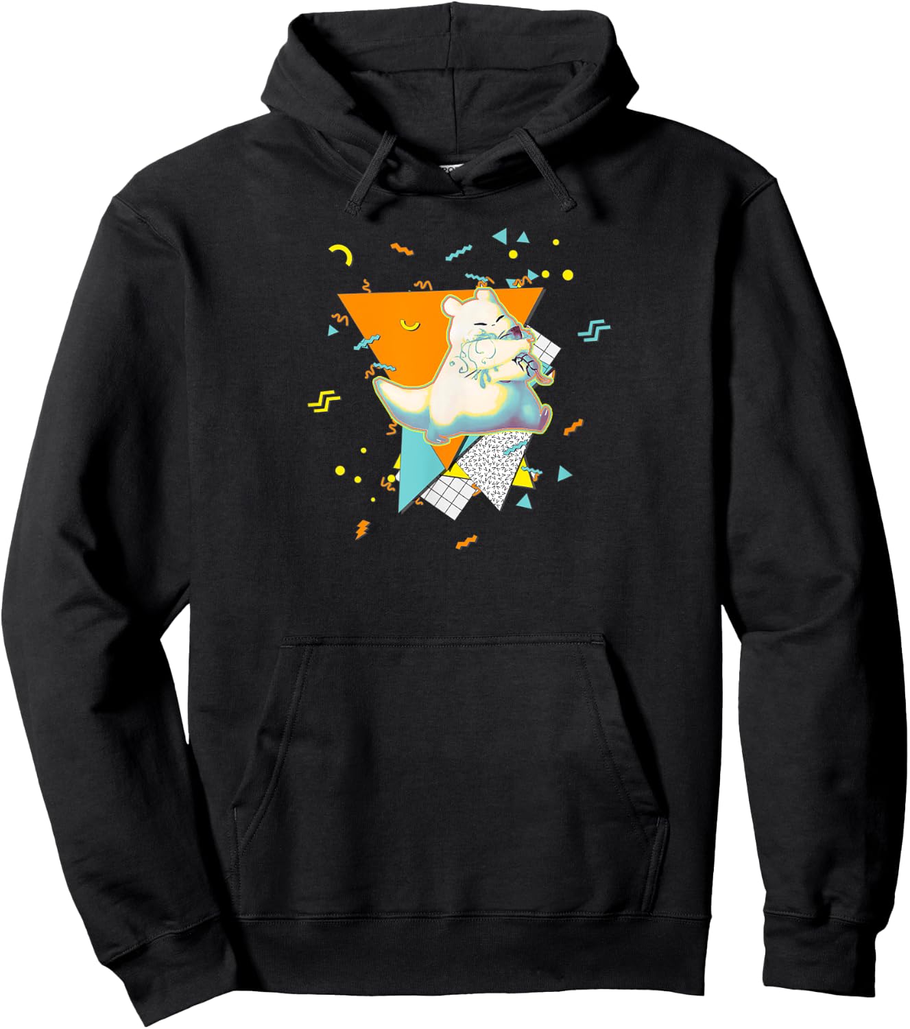 a e s t h e t i c 90s Slugcat Black Small Short Sleeve Classic Fit Cotton Blend Machine Wash Hoodie - Hoodie | Black