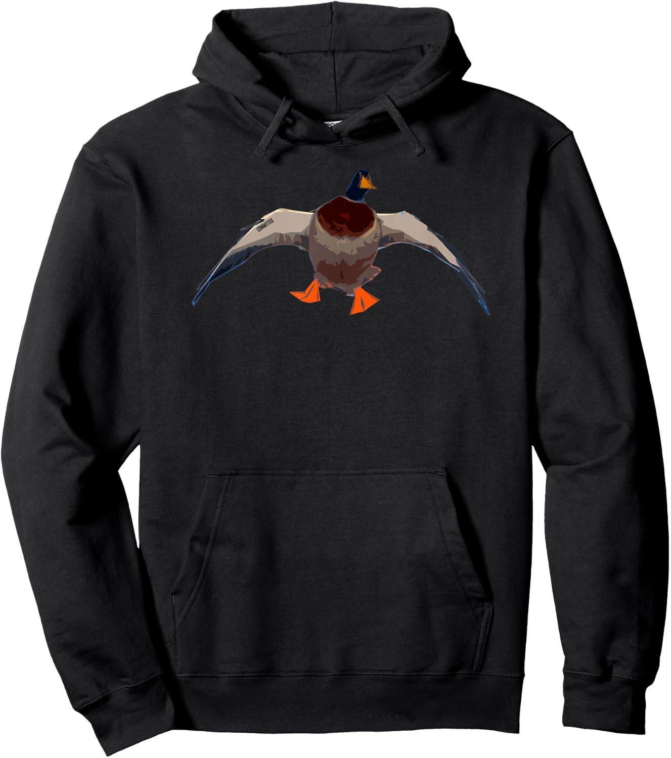 Head-On Drake - Duck Hunting Shirt by Committed Waterfowl Hoodie - Hoodie | Black