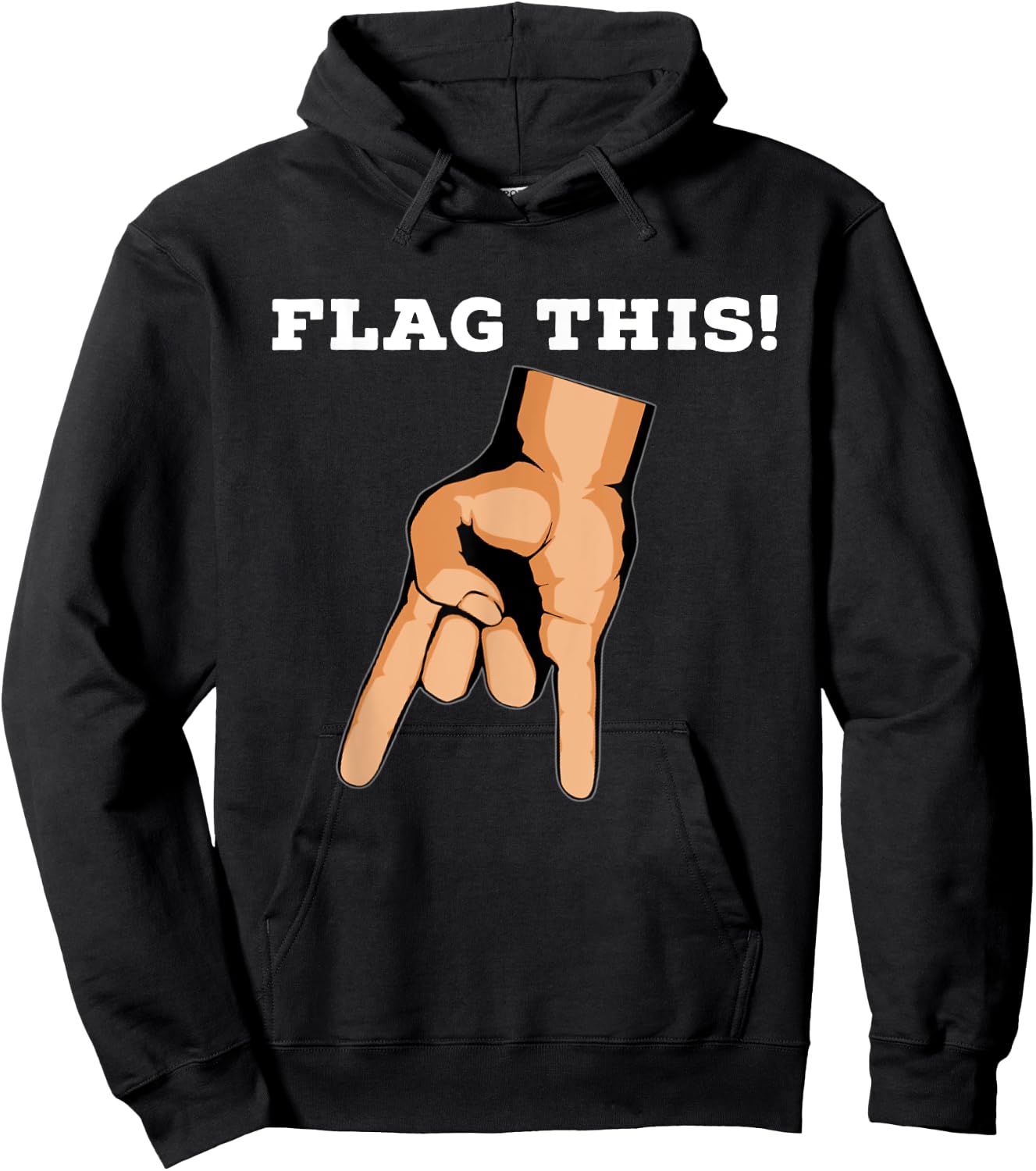 Flag This Upside Down Horns Hoodie - Hoodie | Black