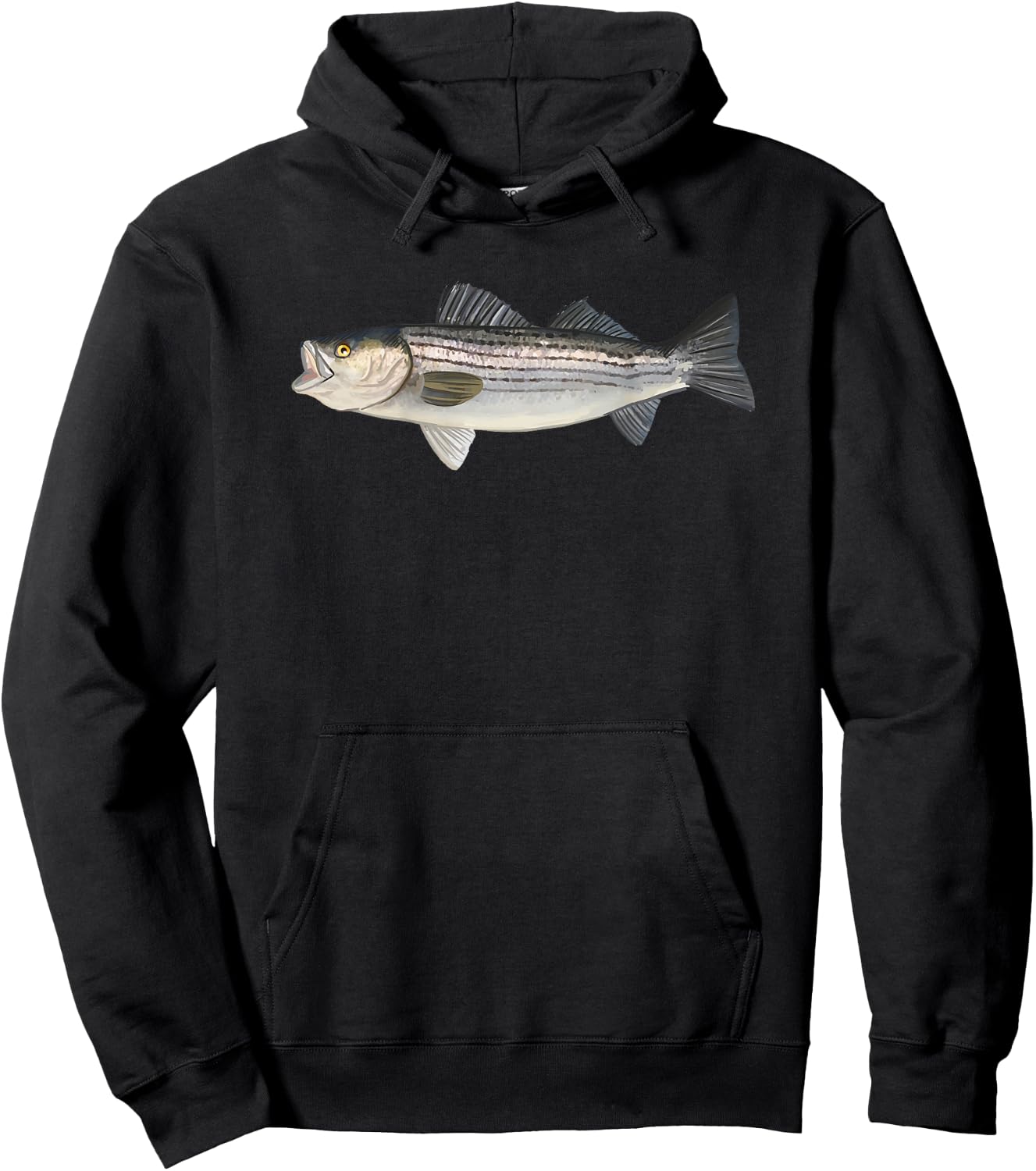 Striped Bass | Striper Fishing Shirt Hoodie - Hoodie | Black