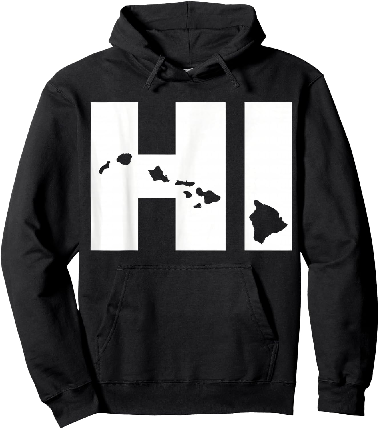 HI Hawaii map Hoodie - Hoodie | Black