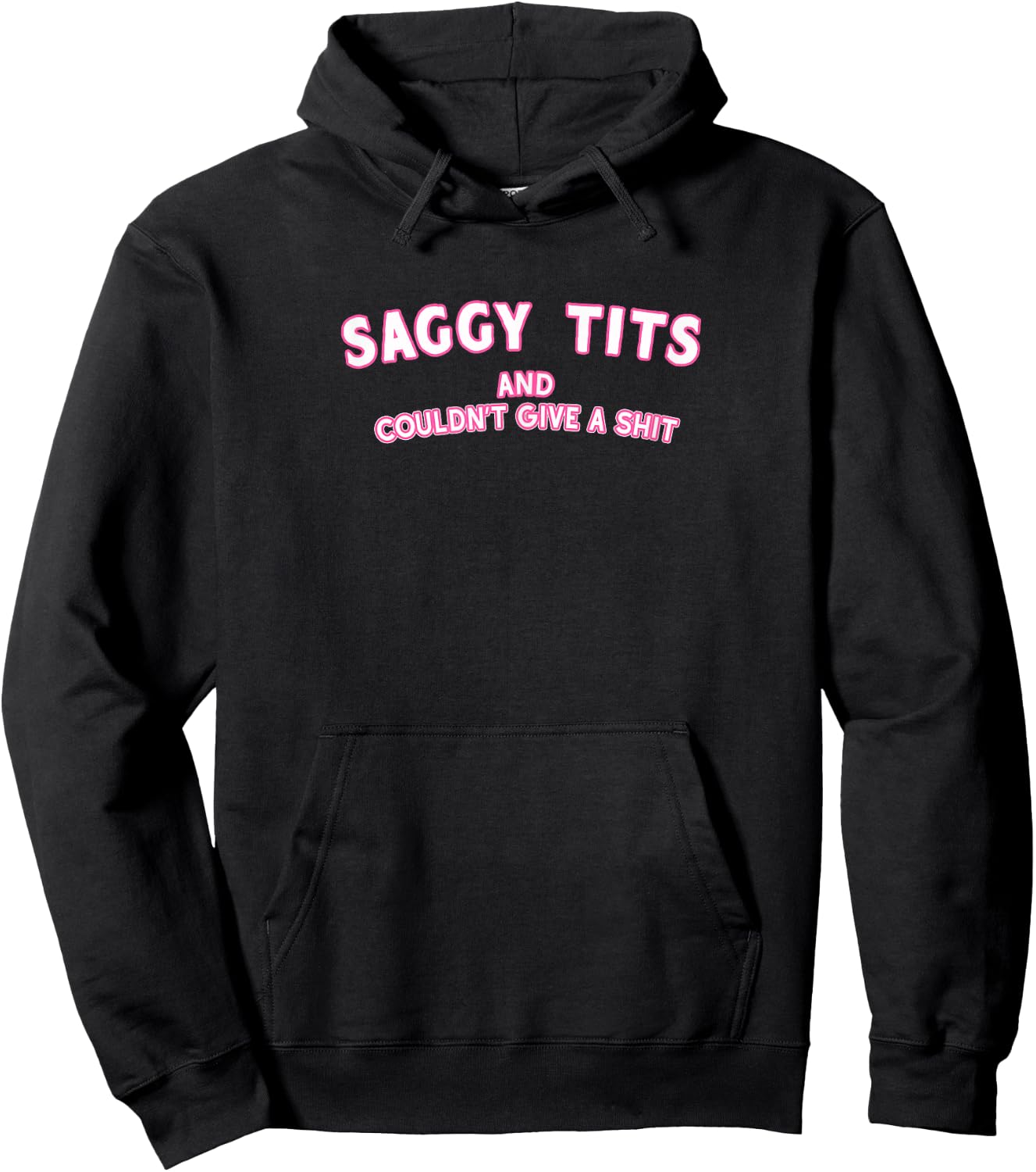Saggy Tits Perky Boobs Feminist Natural Woman Hoodie - Hoodie | Black