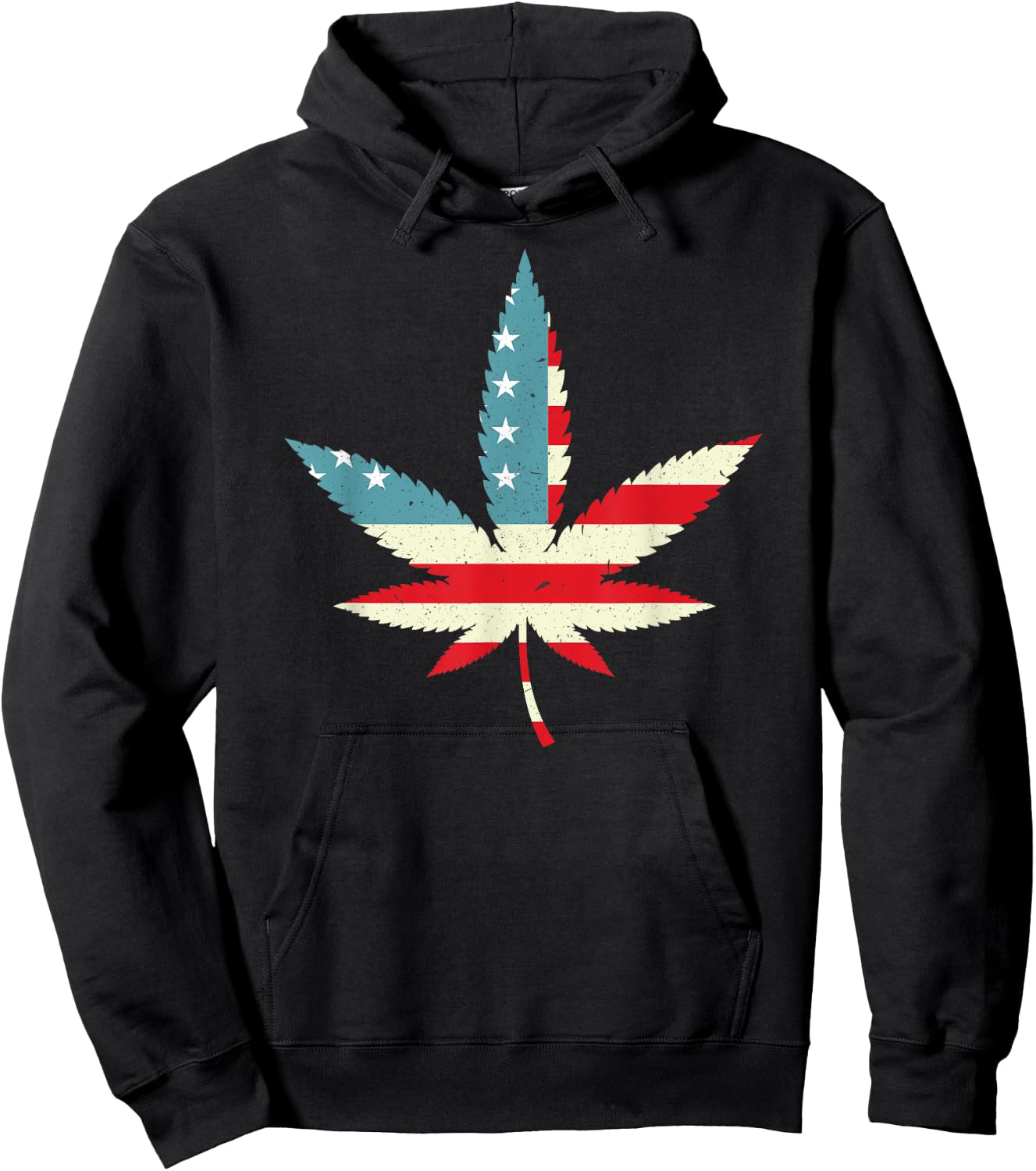 Weed Cannabis Patriot Marijuana USA American Flag Leaf Gift Women Men Hoodie - Hoodie | Black