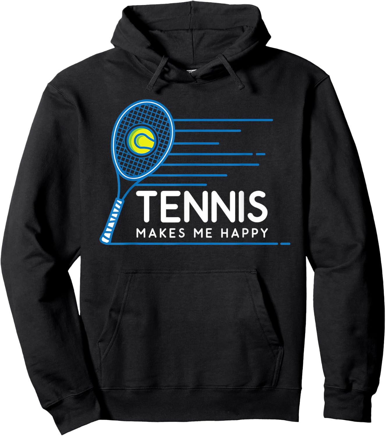 Tennis Makes Me Happy - Tennis Hoodie - Hoodie | Black