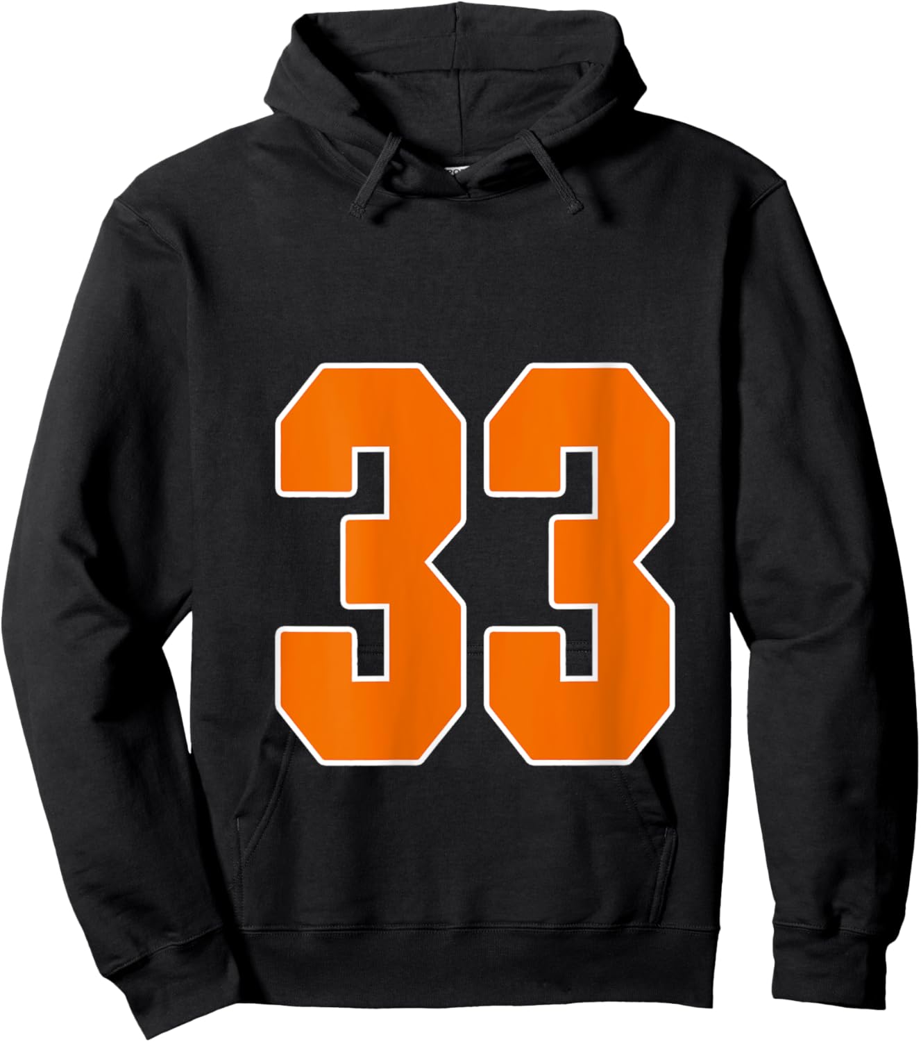 Orange Sports Number 33 Jersey Uniform Player Fan V-Neck Hoodie - Hoodie | Black