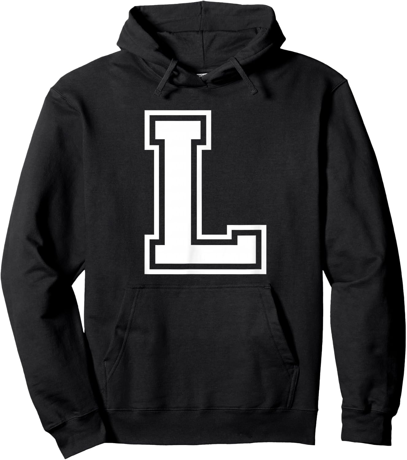 Letter L Name Initial Varsity Alphabet Monogram Hoodie - Hoodie | Black