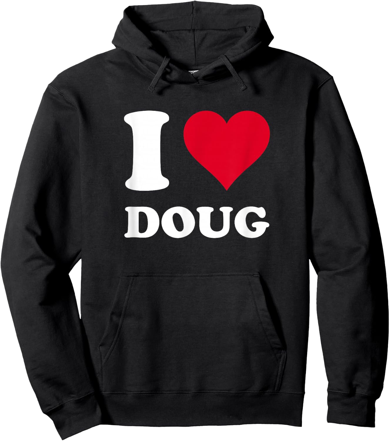 Red Heart I Love Doug Hoodie - Hoodie | Black