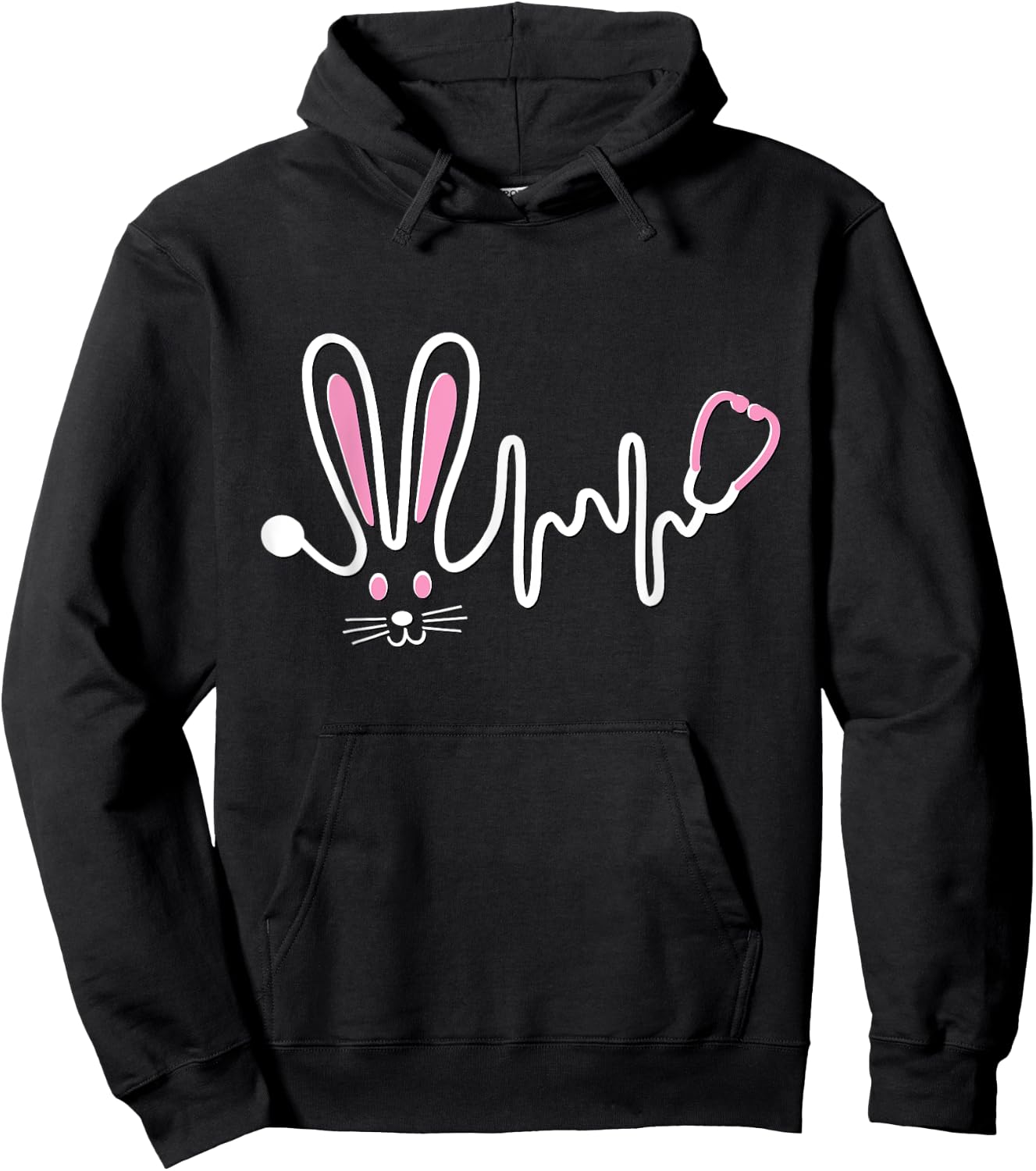 Stethoscope Nurse Doctor Easter Shirt Cute RN CNA Gift Hoodie - Hoodie | Black