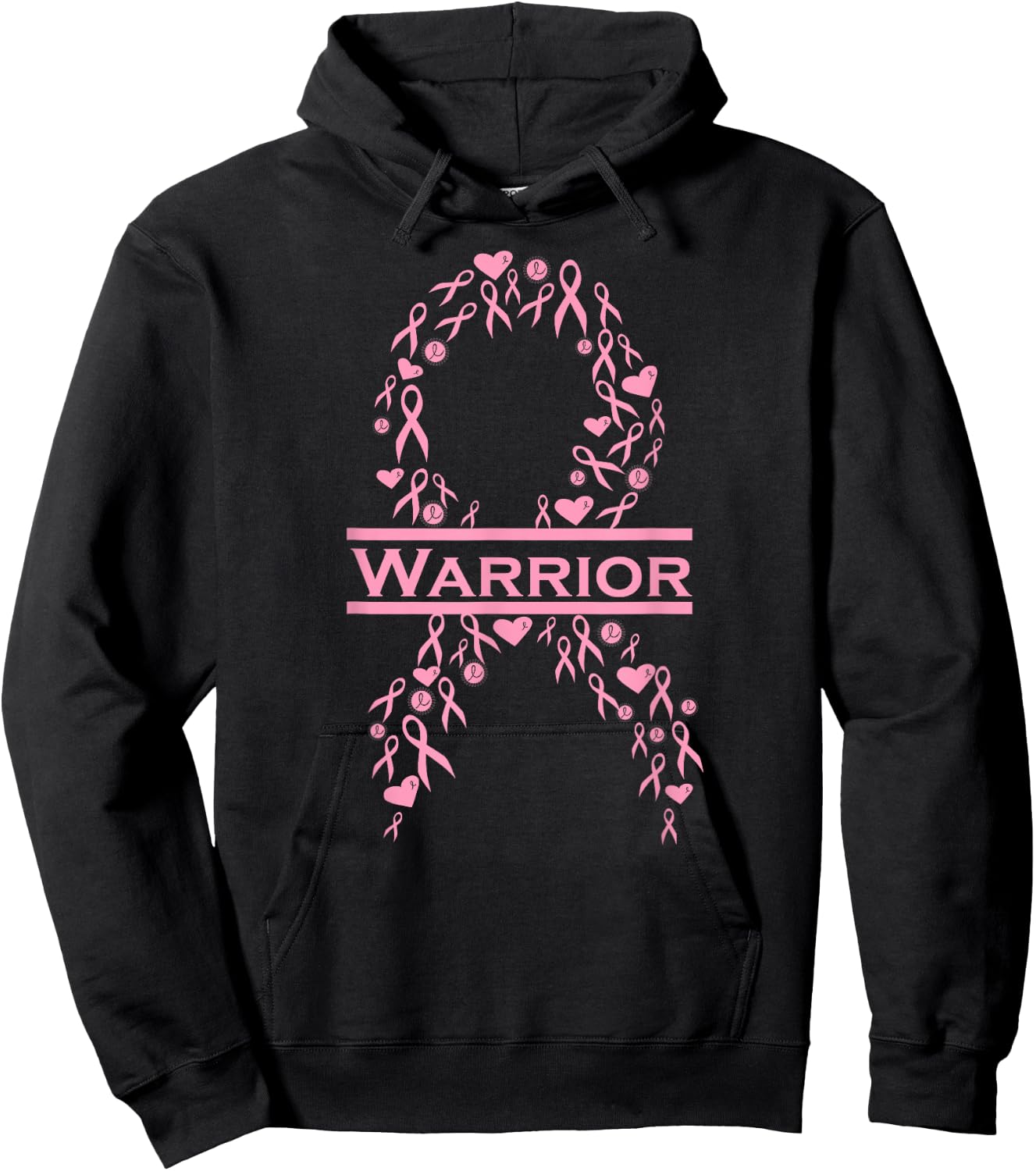 Breast Cancer Awareness Pink Ribbon Warrior Hoodie - Hoodie | Black