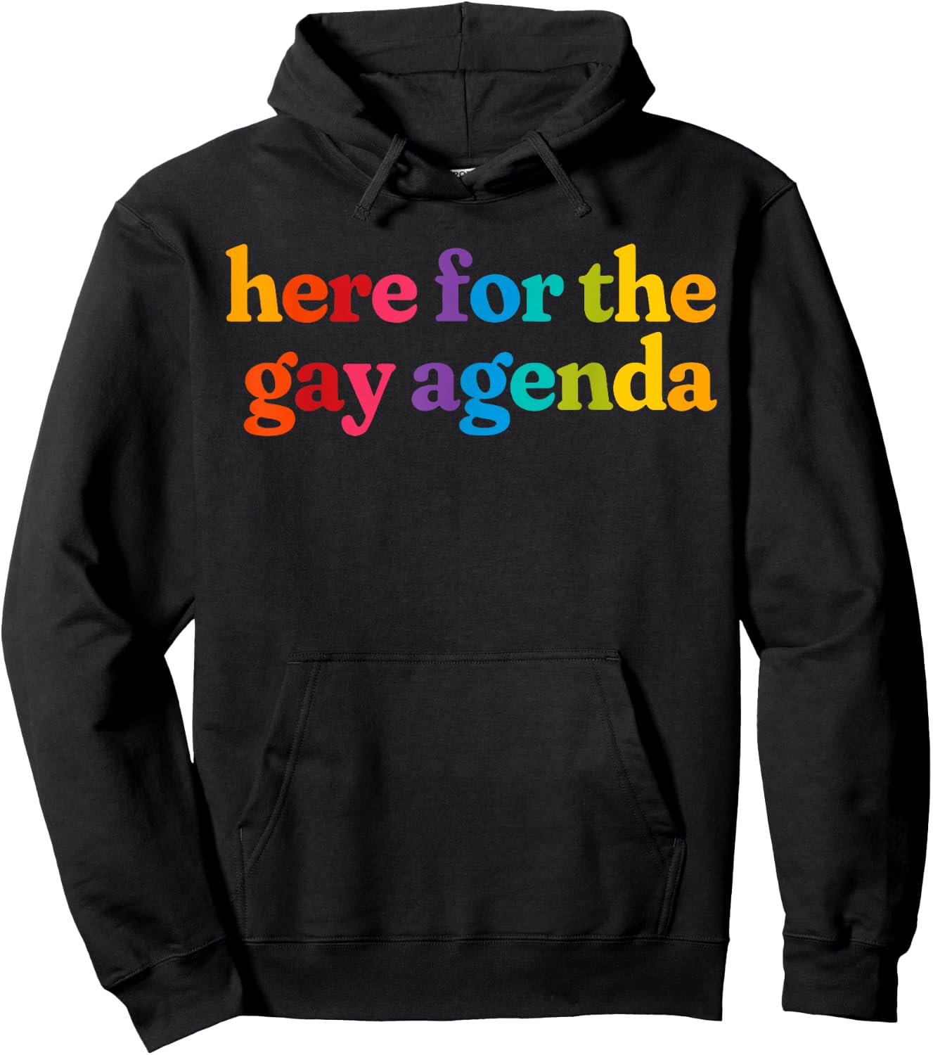 Here for The Gay Agenda Rainbow Queer Pride LGBT Hoodie - Hoodie | Black