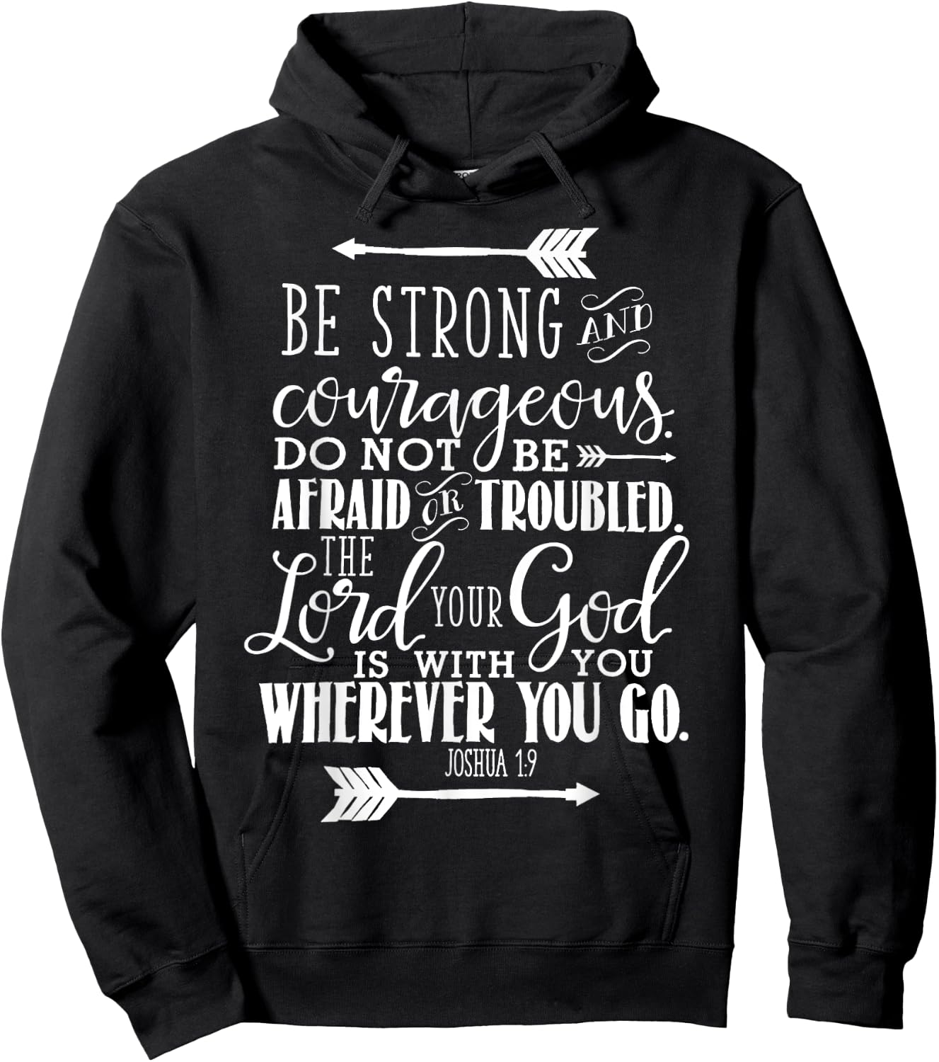 Joshua 1:9 Christian Bible Verse Pink Hoodie - Hoodie | Black