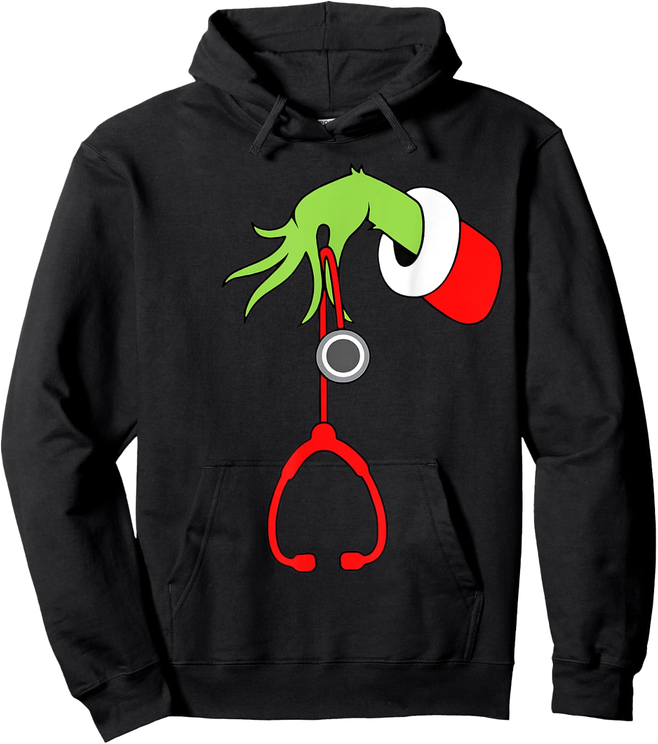 Nurse Christmas Stethoscope Nurses Xmas Pajamas PJs Women Hoodie - Hoodie | Black