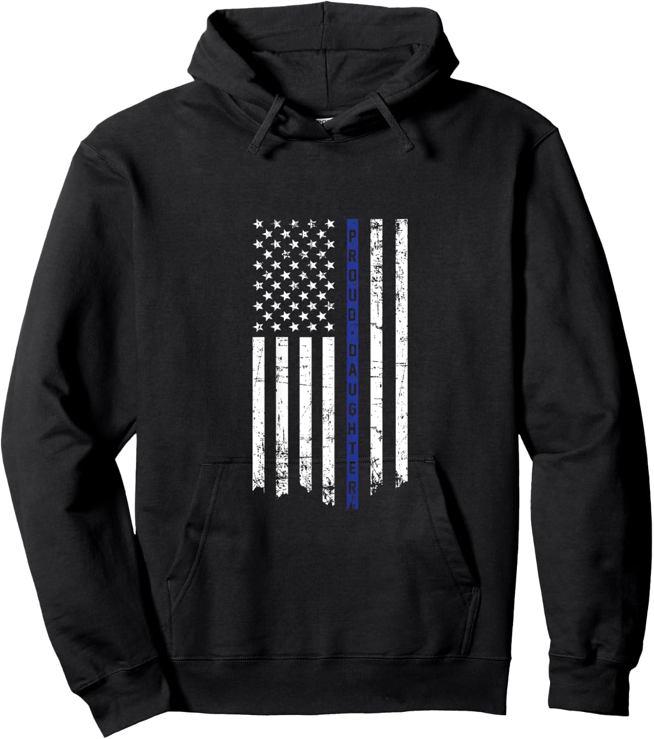 Proud Daughter Police Officer Thin Blue Line Flag Hoodie - Hoodie | Black