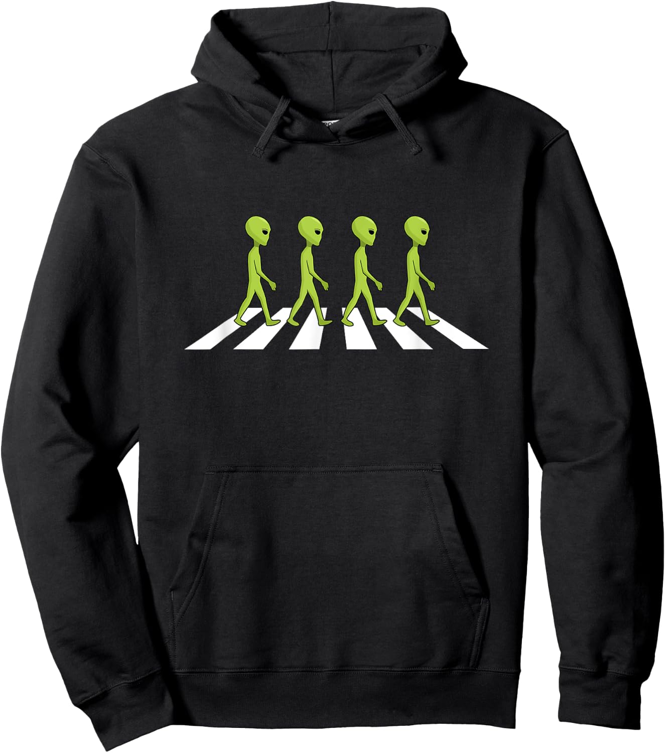 Aliens Crossing and Walking Across Road Funny Gift Hoodie - Hoodie | Black